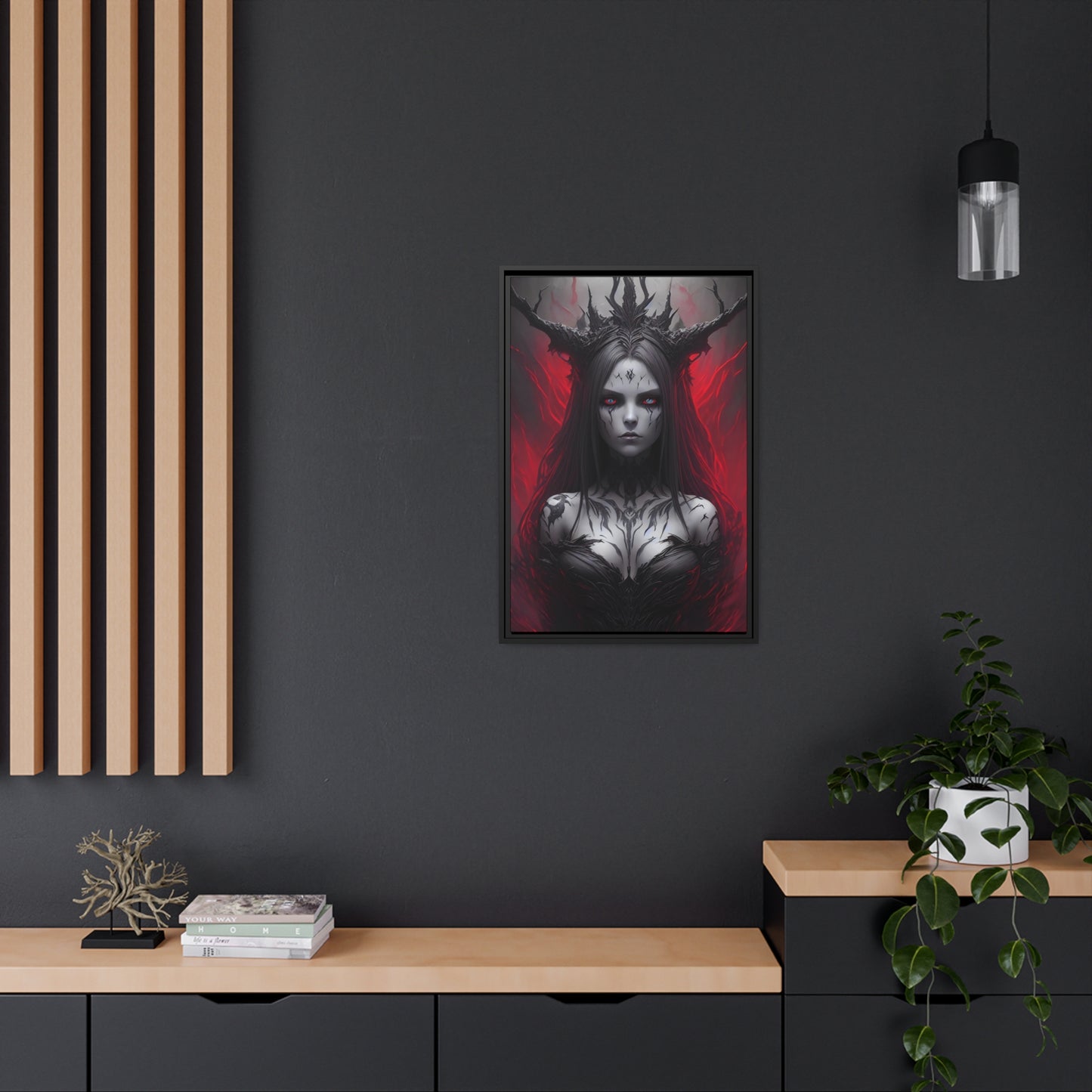 Woman Shaman Matte Canvas, Black Frame