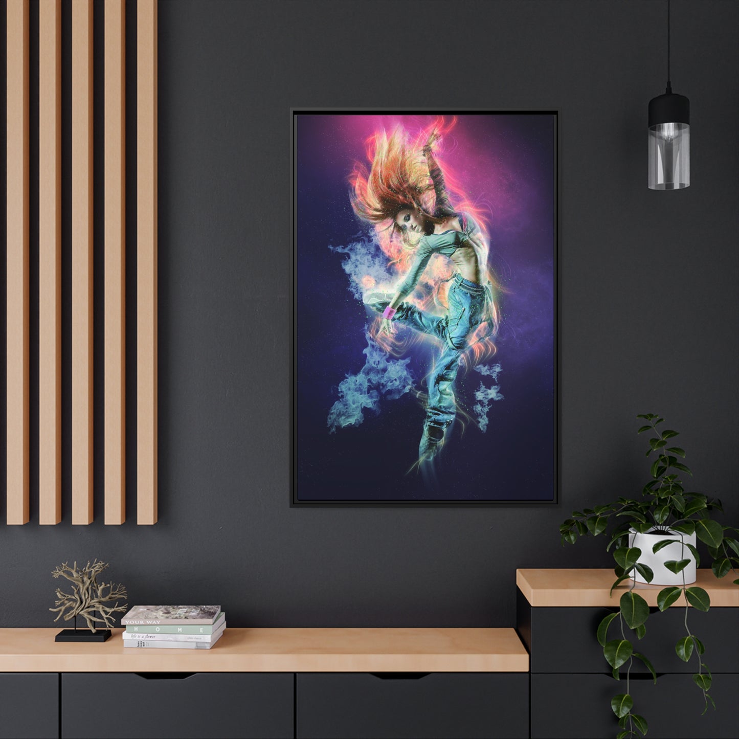 Dancing Woman Matte Canvas, Black Frame