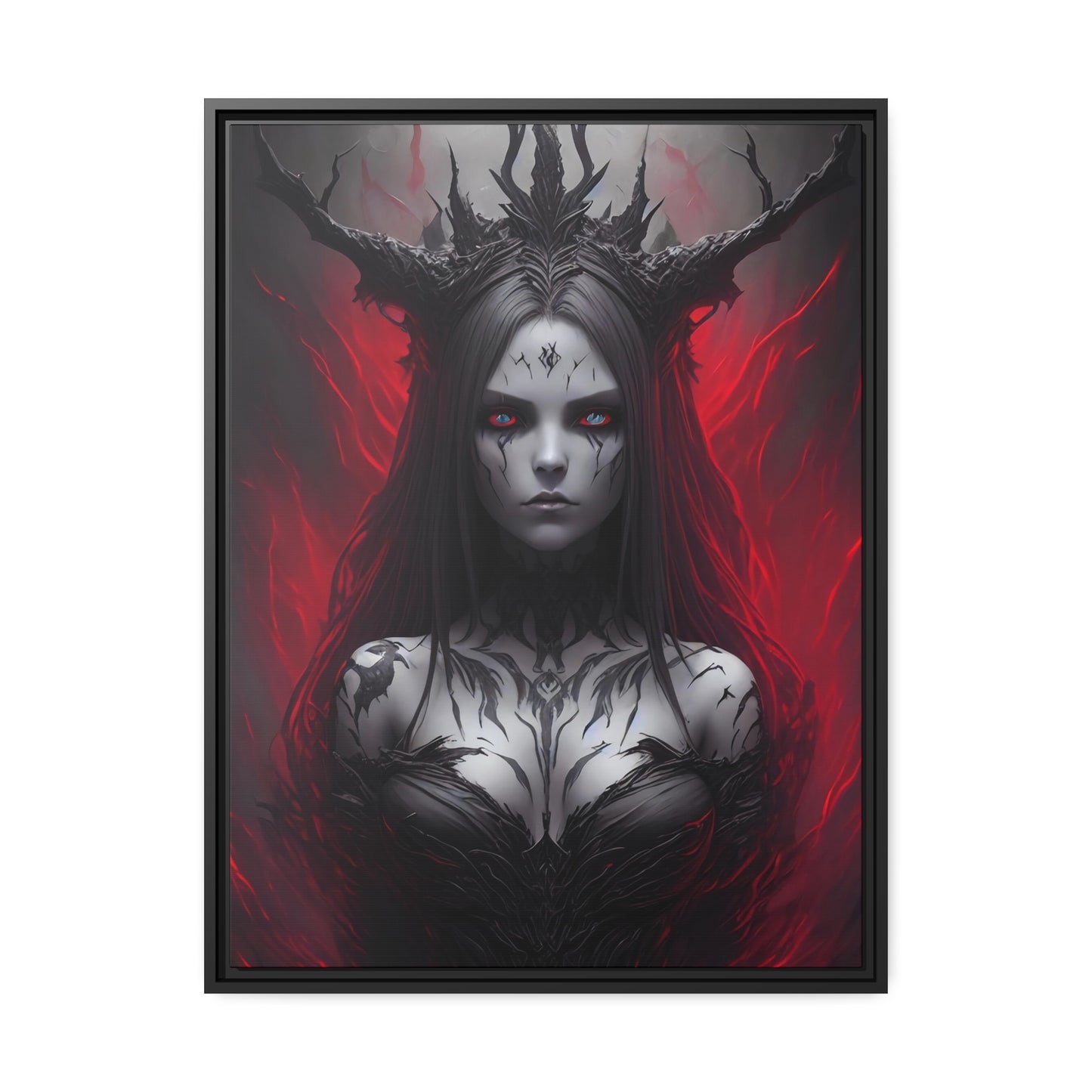 Woman Shaman Matte Canvas, Black Frame