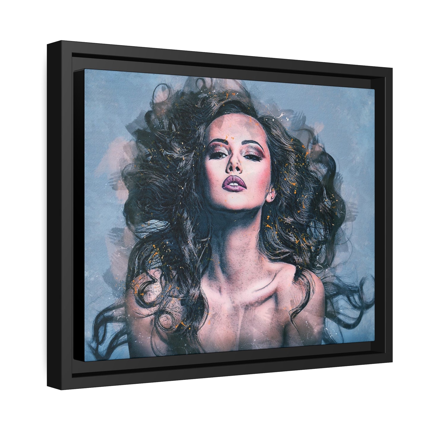 Woman Matte Canvas, Black Frame