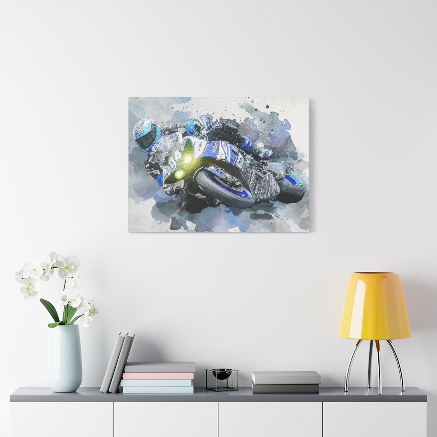 Motorcycle Race Matte Canvas, Stretched, 1.25"
