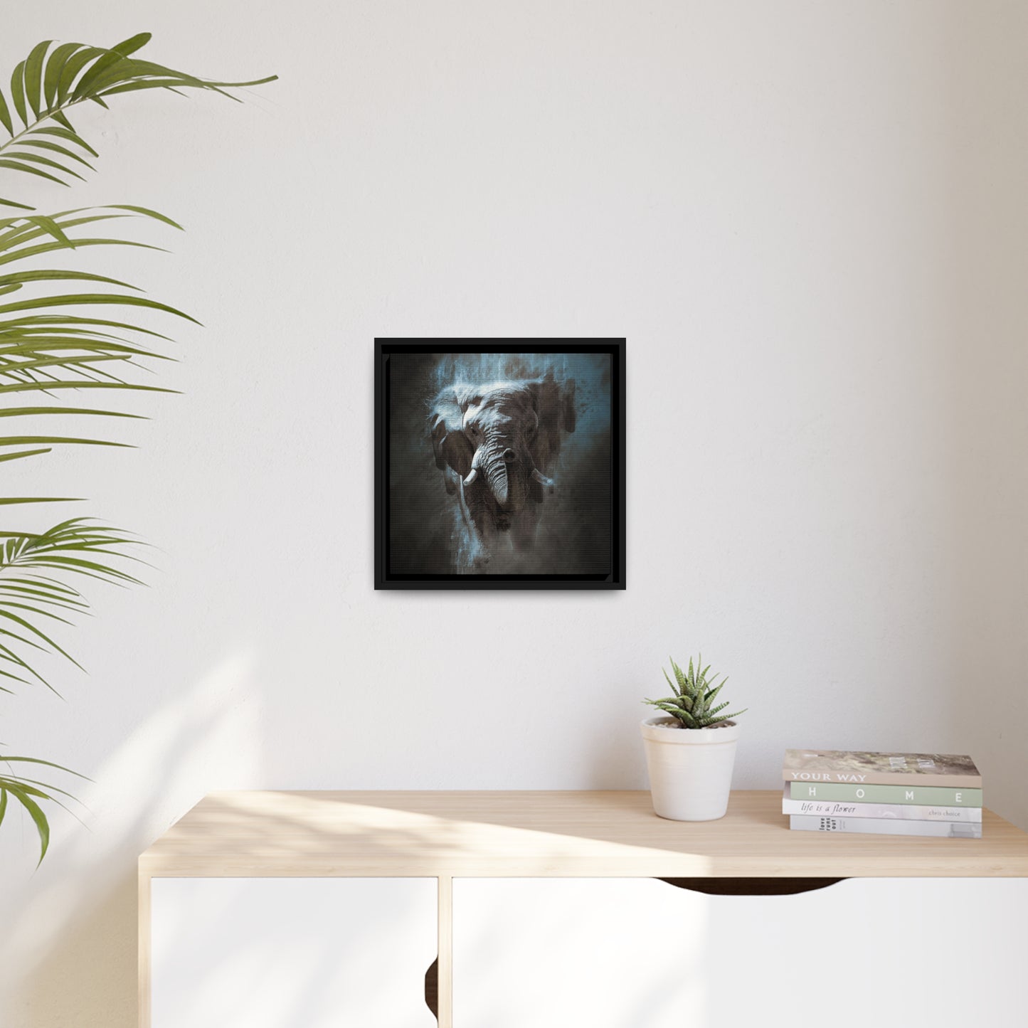 Elephant AI Gen Matte Canvas, Black Frame