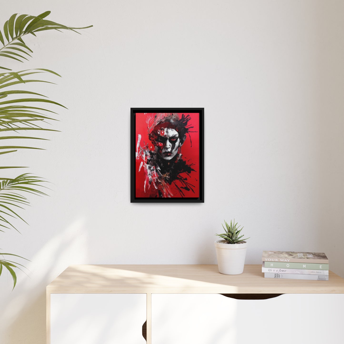 Shaman Red Matte Canvas, Black Frame
