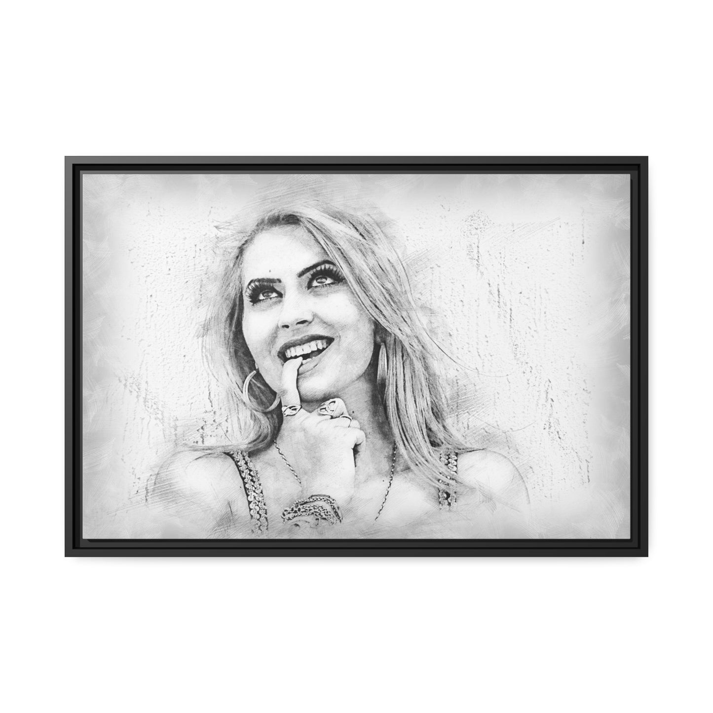 Woman Matte Canvas, Black Frame