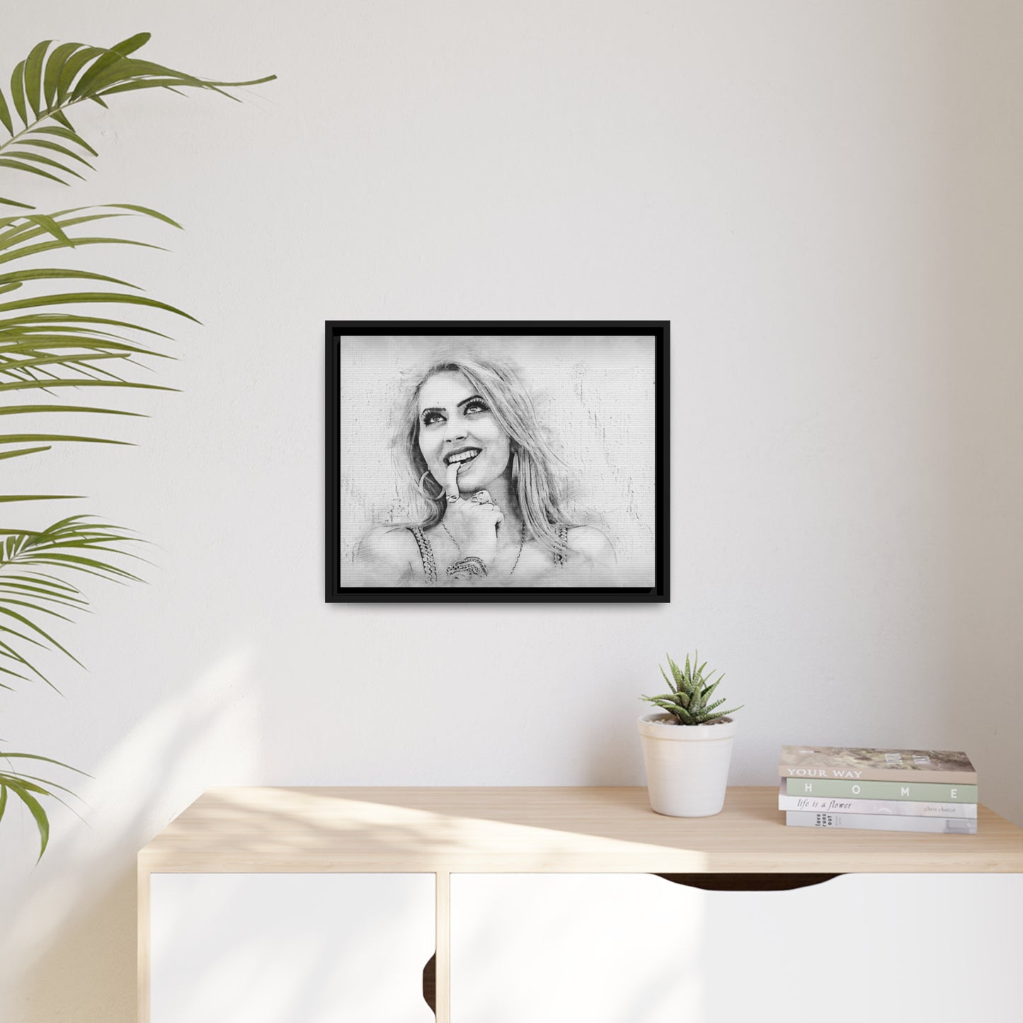 Woman Matte Canvas, Black Frame