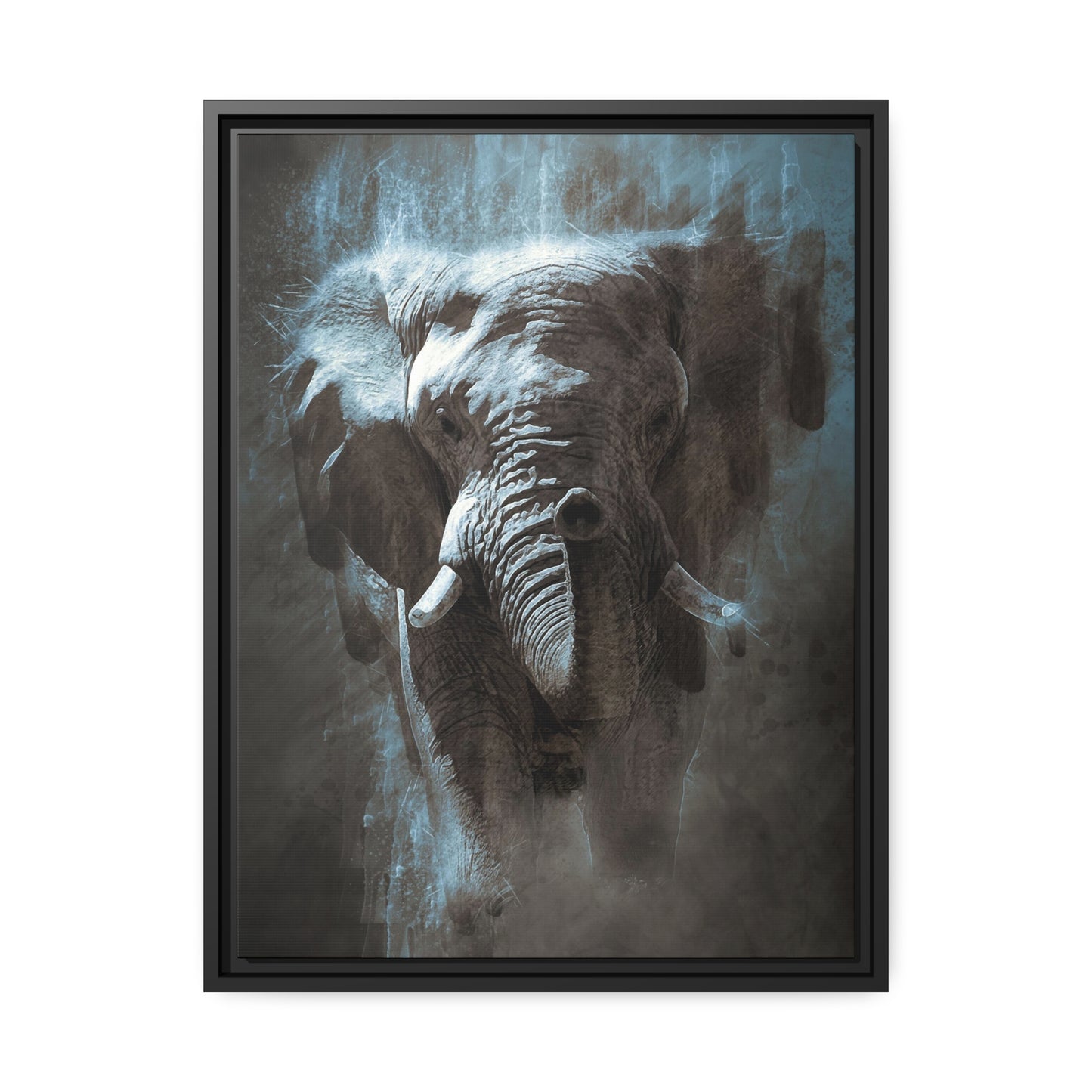 Elephant AI Gen Matte Canvas, Black Frame