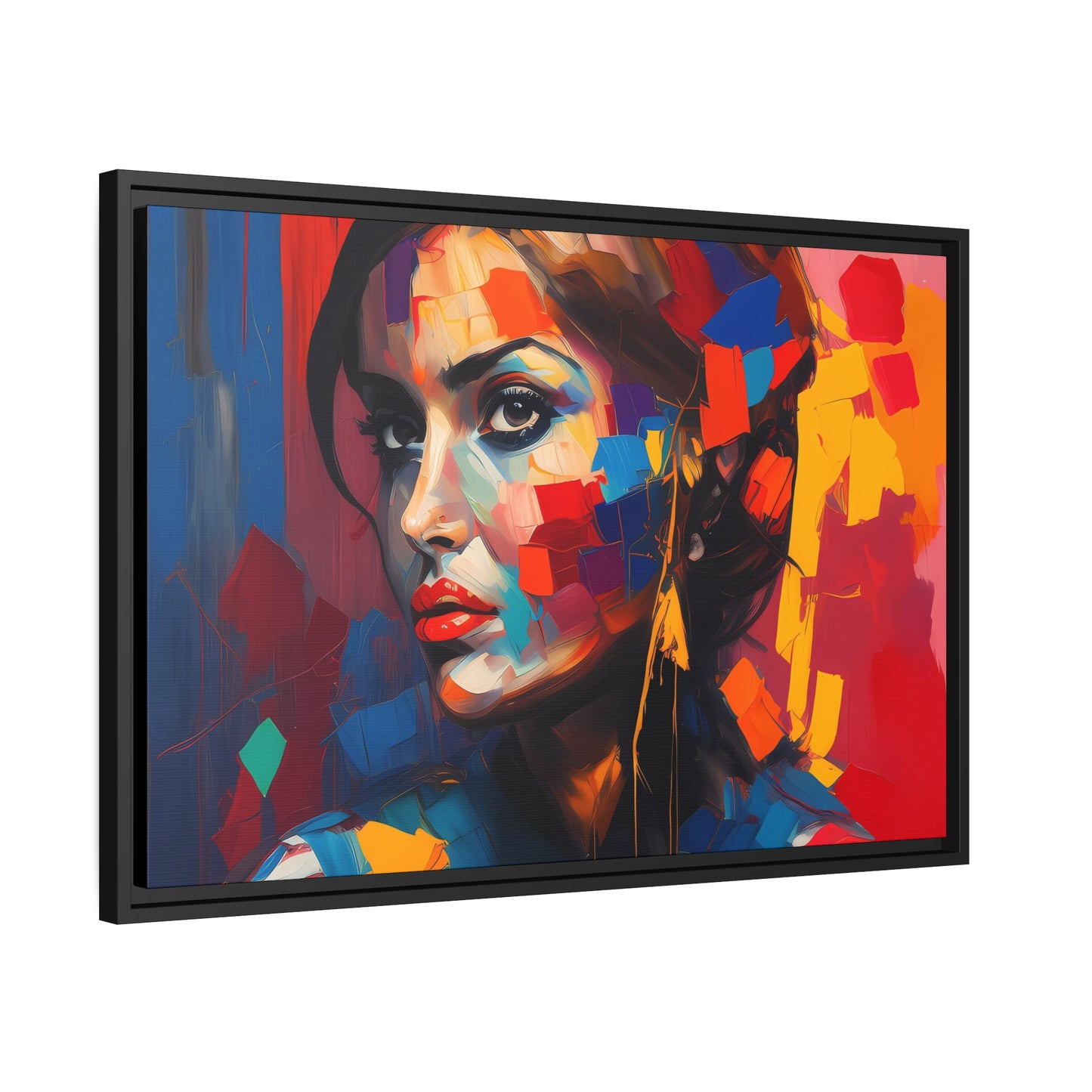 Woman AI Gen Matte Canvas, Black Frame