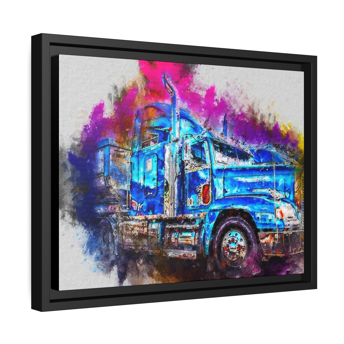 Truck AI Gen Matte Canvas, Black Frame
