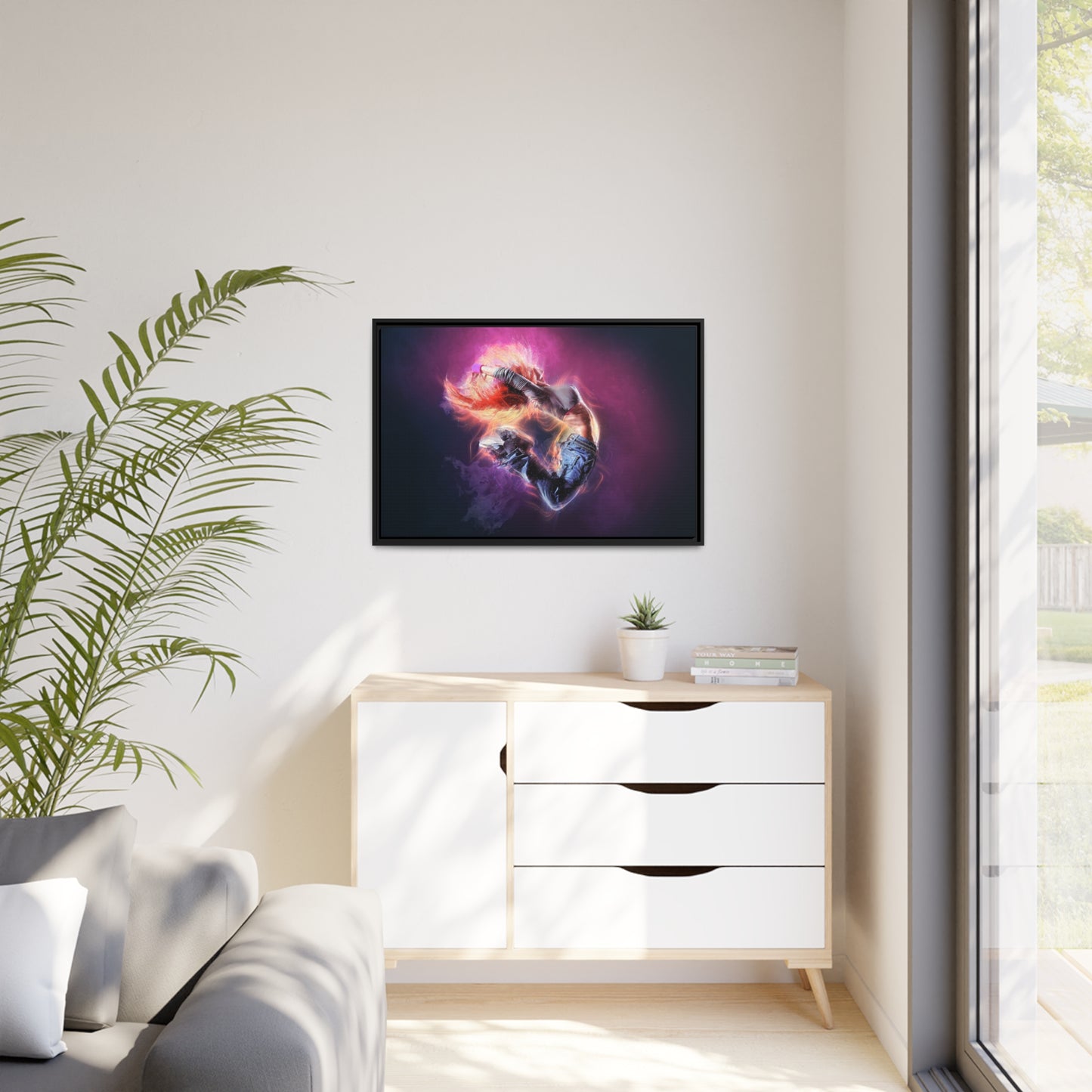 Dancing Woman Matte Canvas, Black Frame