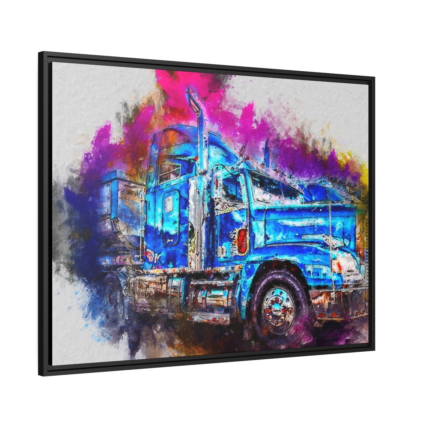 Truck AI Gen Matte Canvas, Black Frame