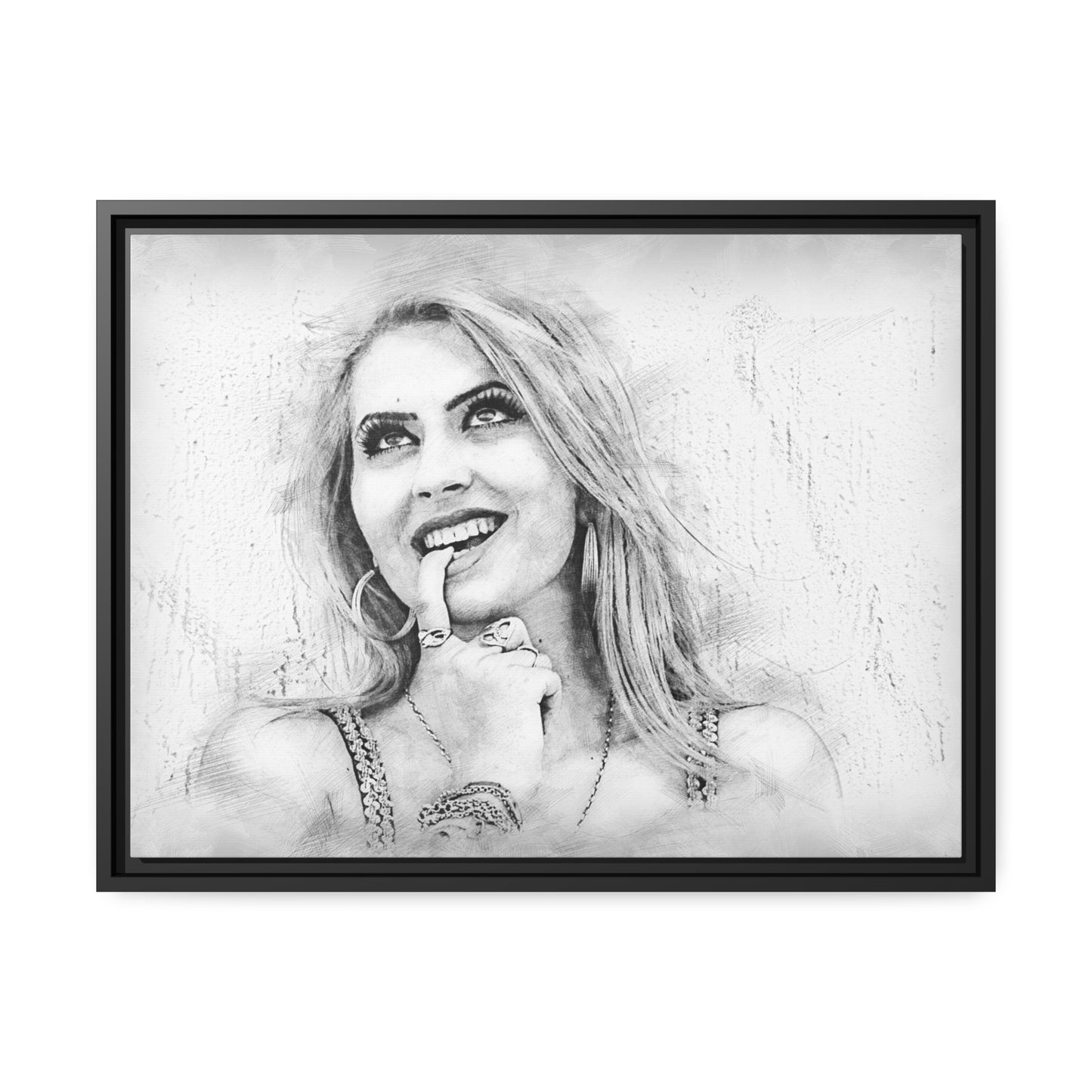 Woman Matte Canvas, Black Frame