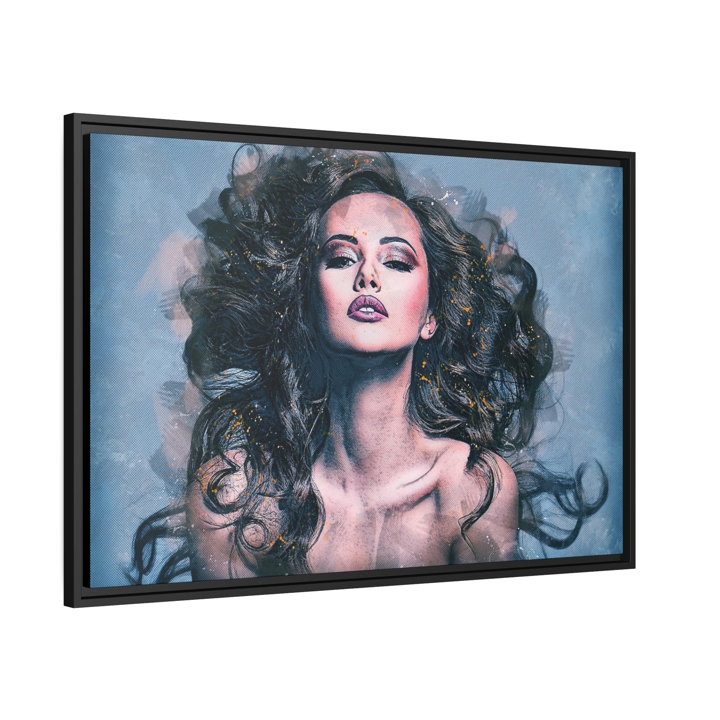Woman Matte Canvas, Black Frame