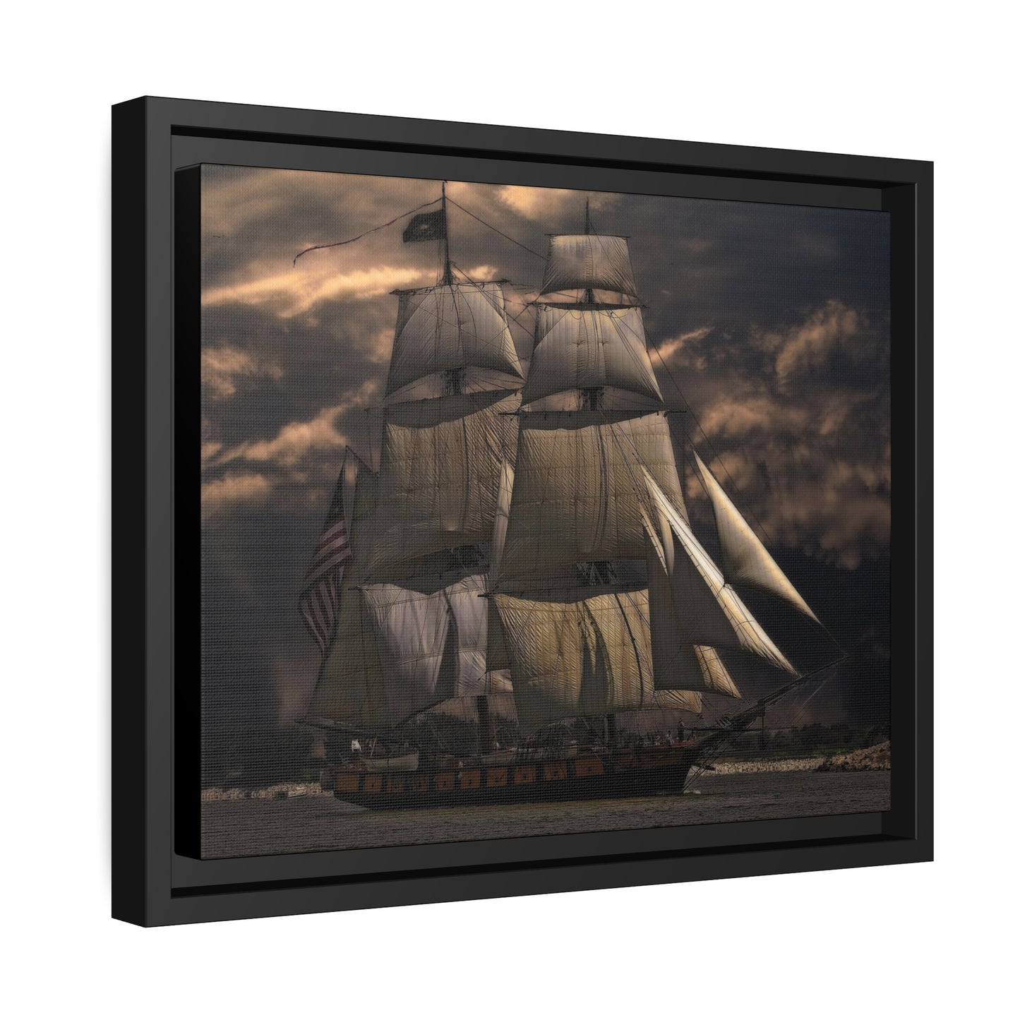 Sailing Ship Matte Canvas, Black Frame