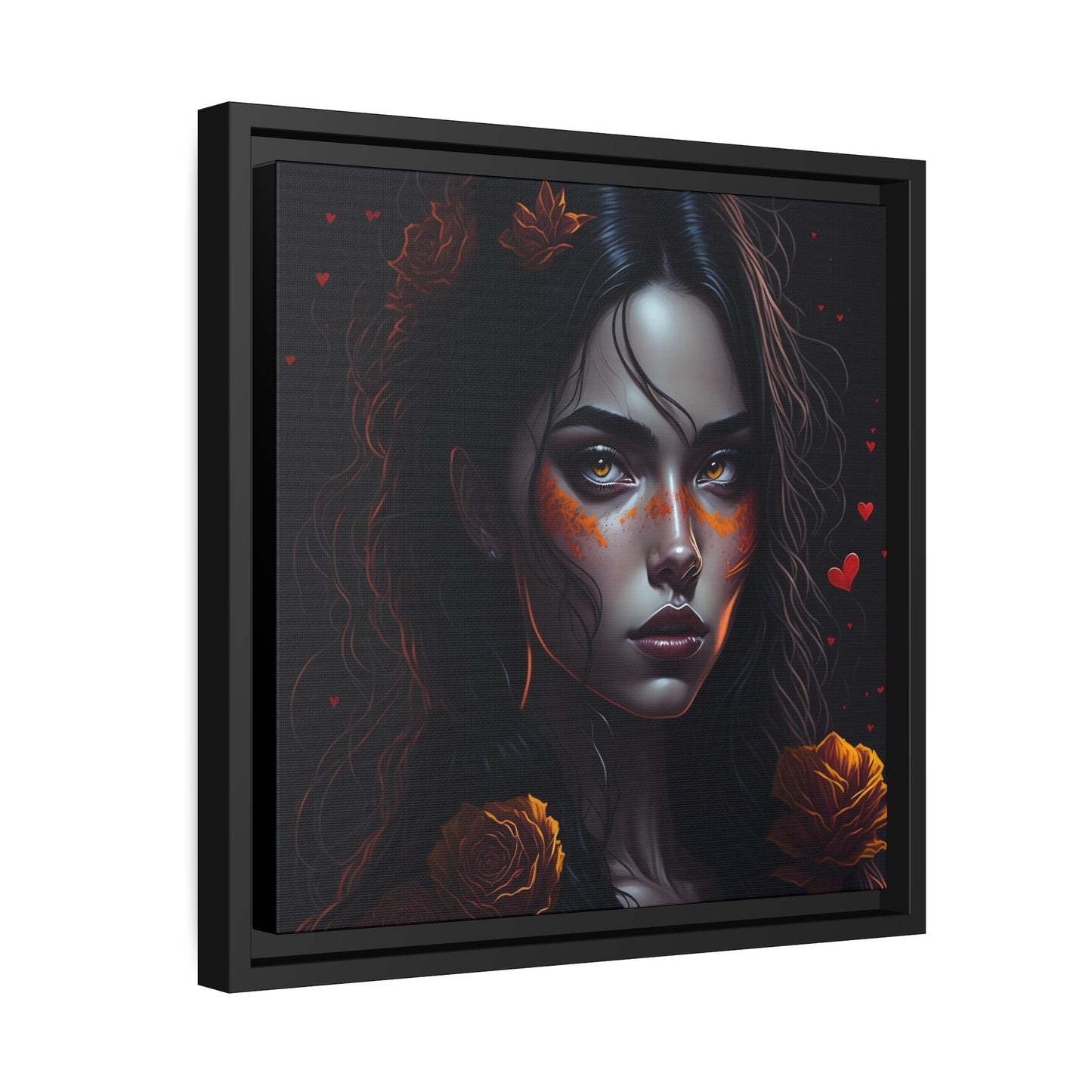 Woman AI Gen Matte Canvas, Black Frame