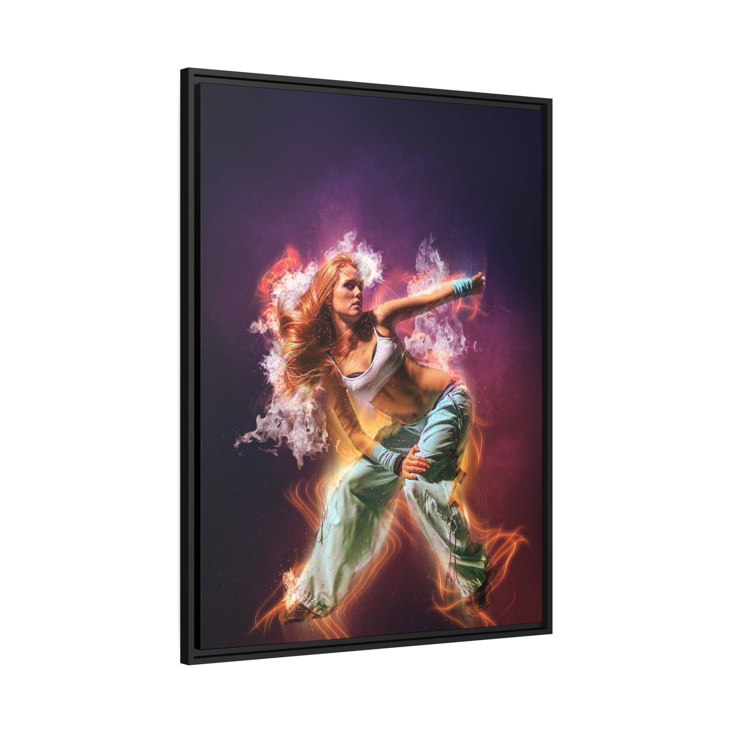 Dancing Woman Matte Canvas, Black Frame