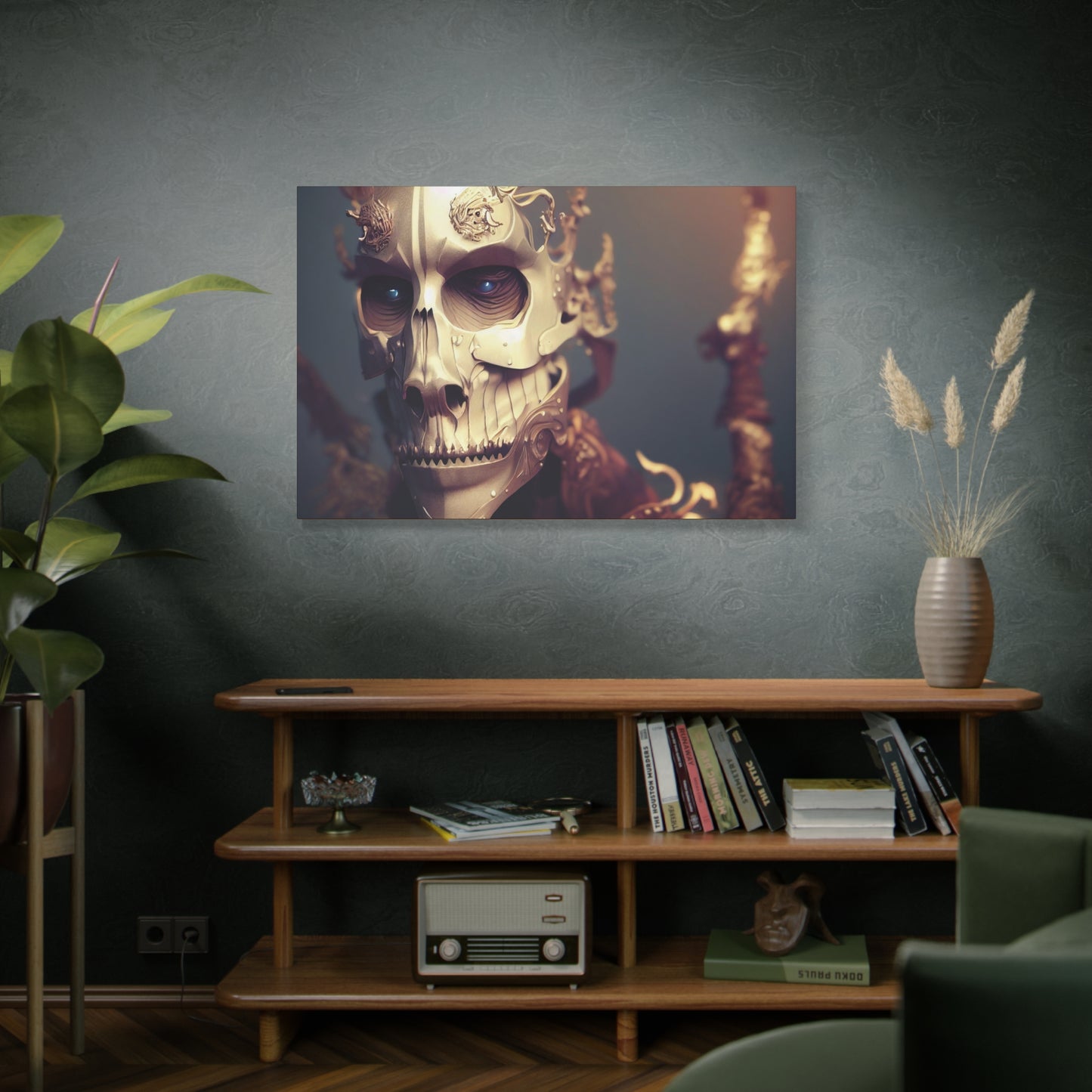 Skull AI Gen Matte Canvas, Stretched, 1.25"