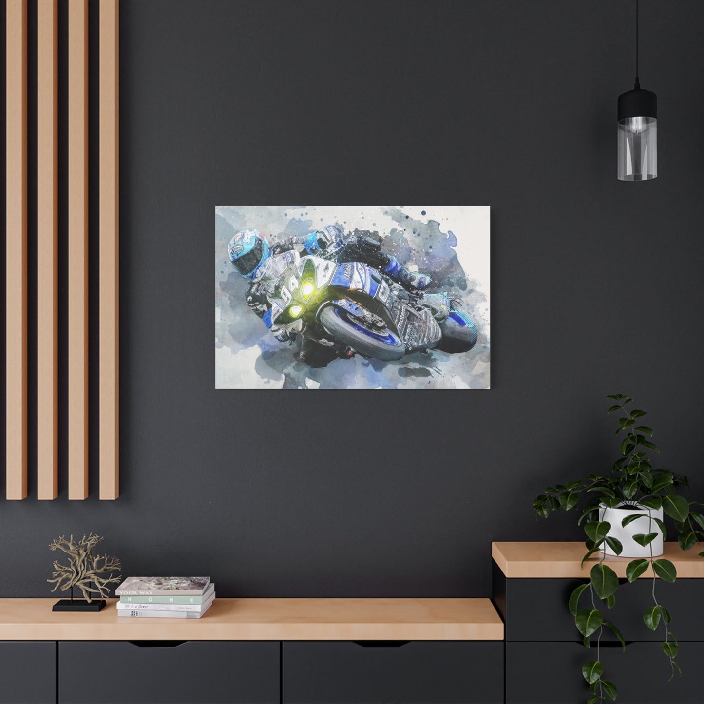Motorcycle Race Matte Canvas, Stretched, 1.25"