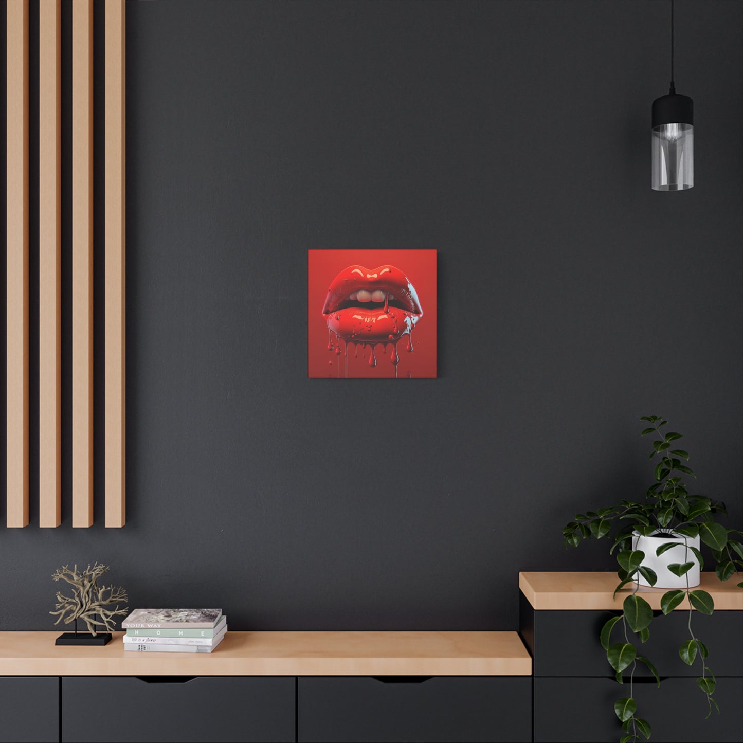 Bloody Lips Matte Canvas, Stretched, 1.25"