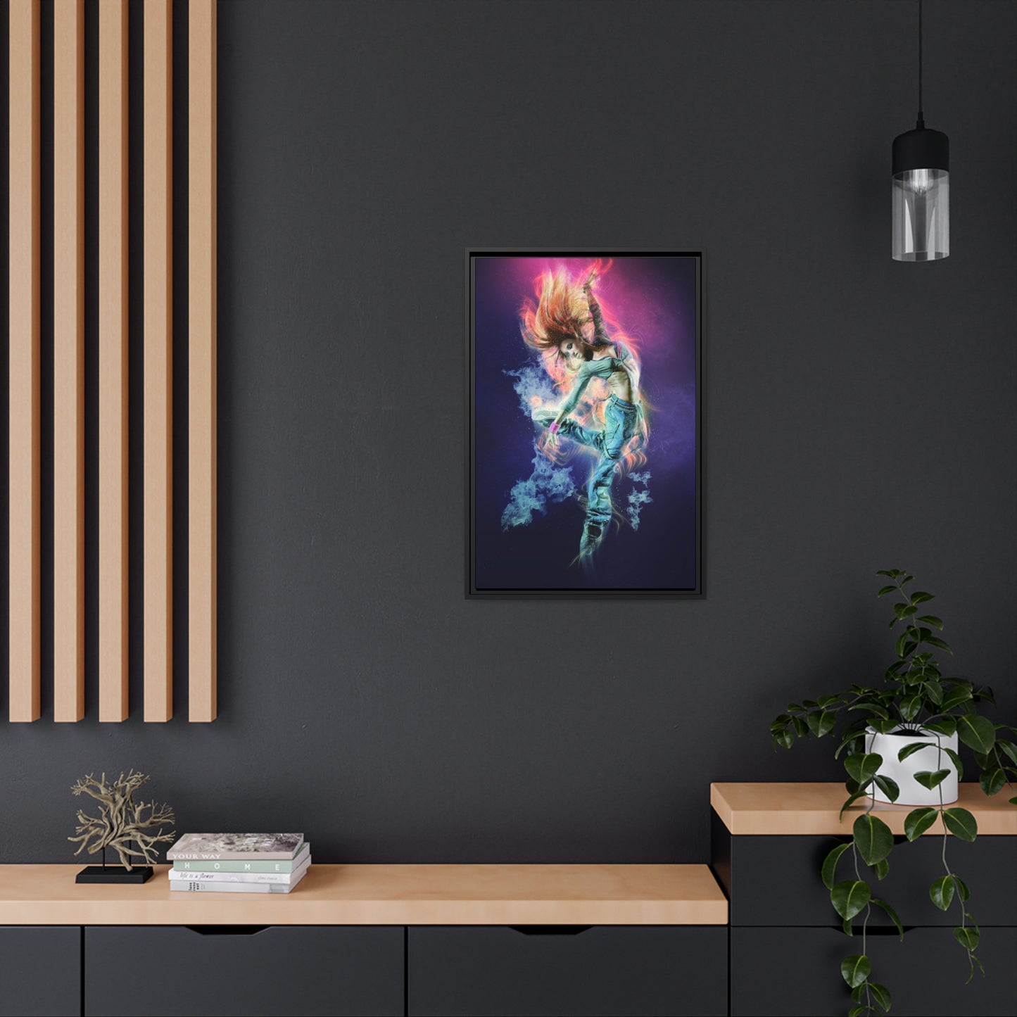 Dancing Woman Matte Canvas, Black Frame