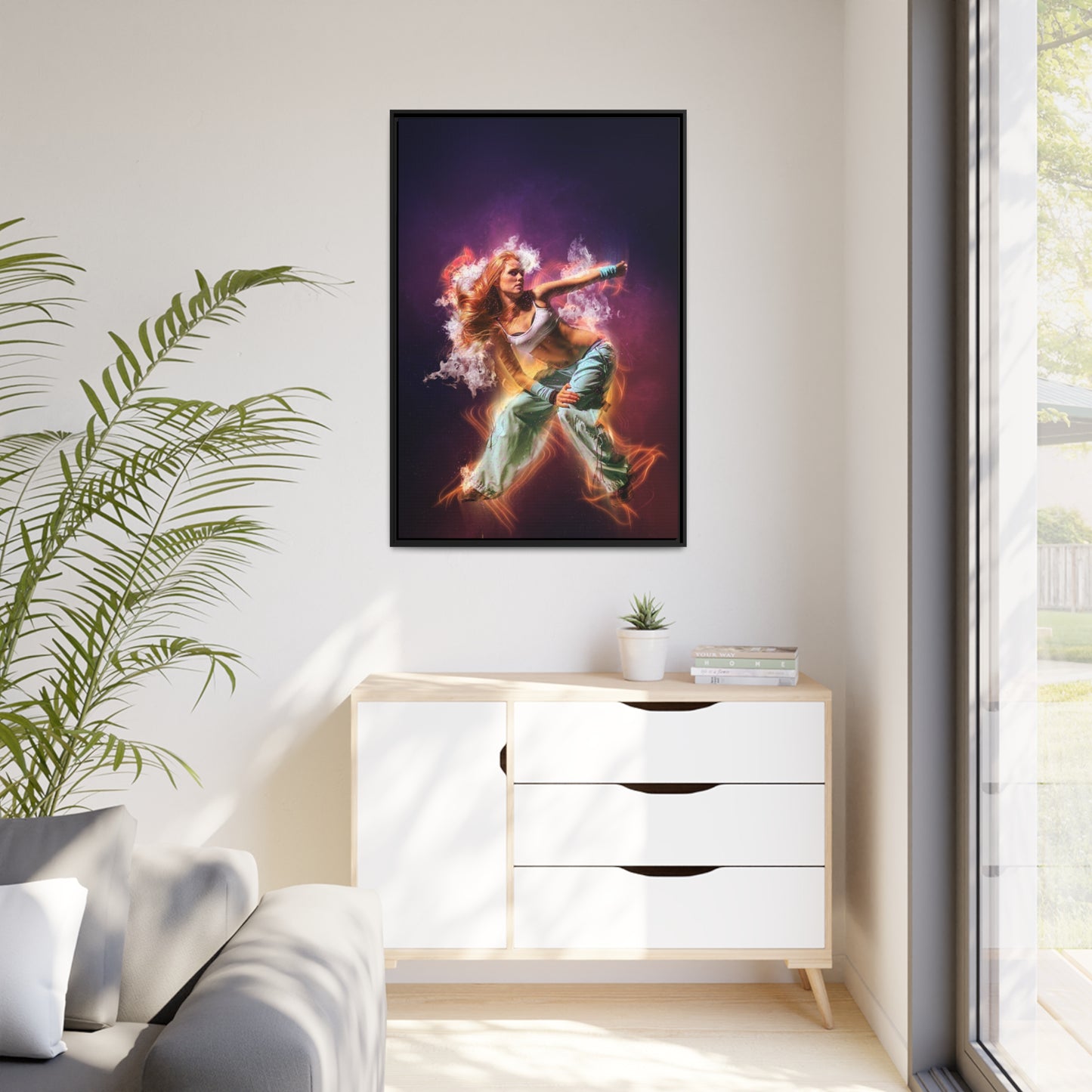 Dancing Woman Matte Canvas, Black Frame