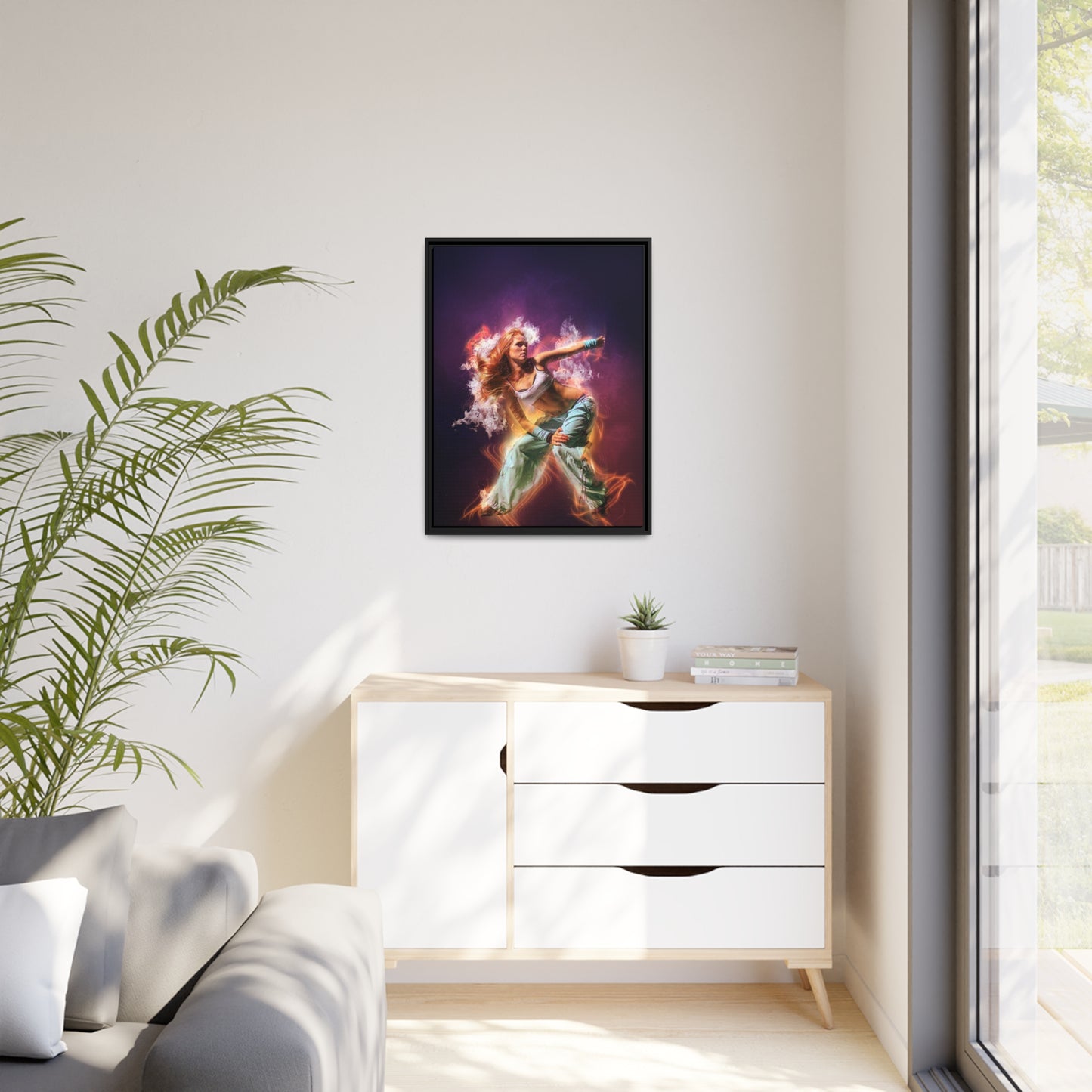 Dancing Woman Matte Canvas, Black Frame