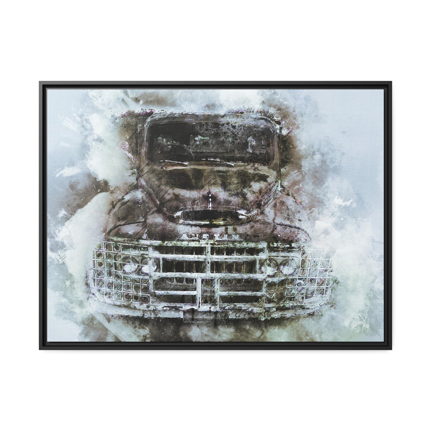 Austin truck Matte Canvas, Black Frame