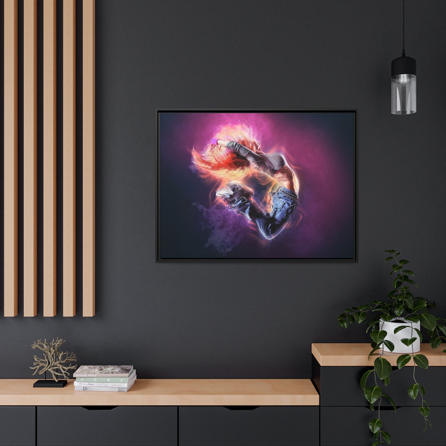 Dancing Woman Matte Canvas, Black Frame