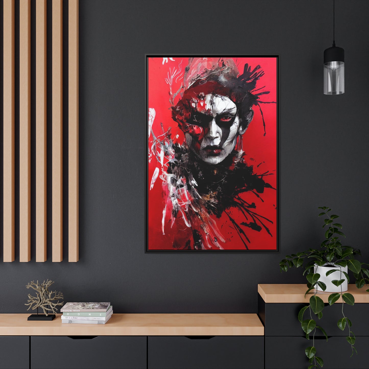 Shaman Red Matte Canvas, Black Frame