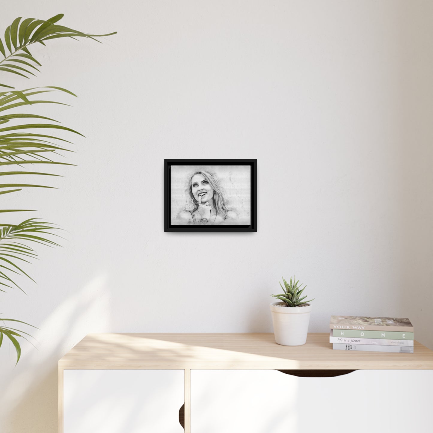 Woman Matte Canvas, Black Frame