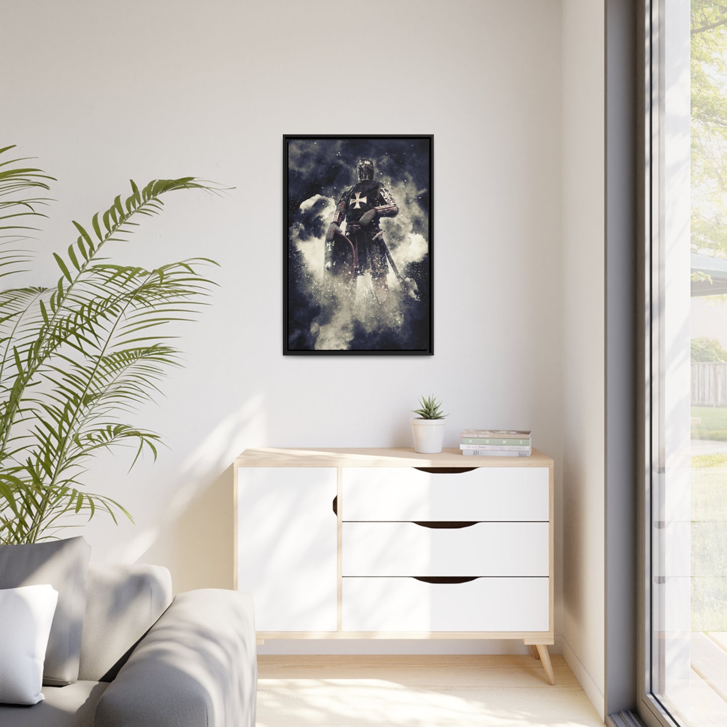 Knight Crusader Matte Canvas, Black Frame