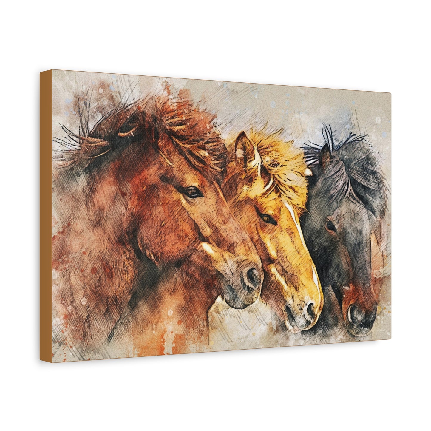 Horses Matte Canvas, Stretched, 1.25"