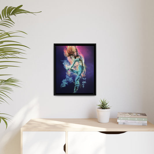 Dancing Woman Matte Canvas, Black Frame