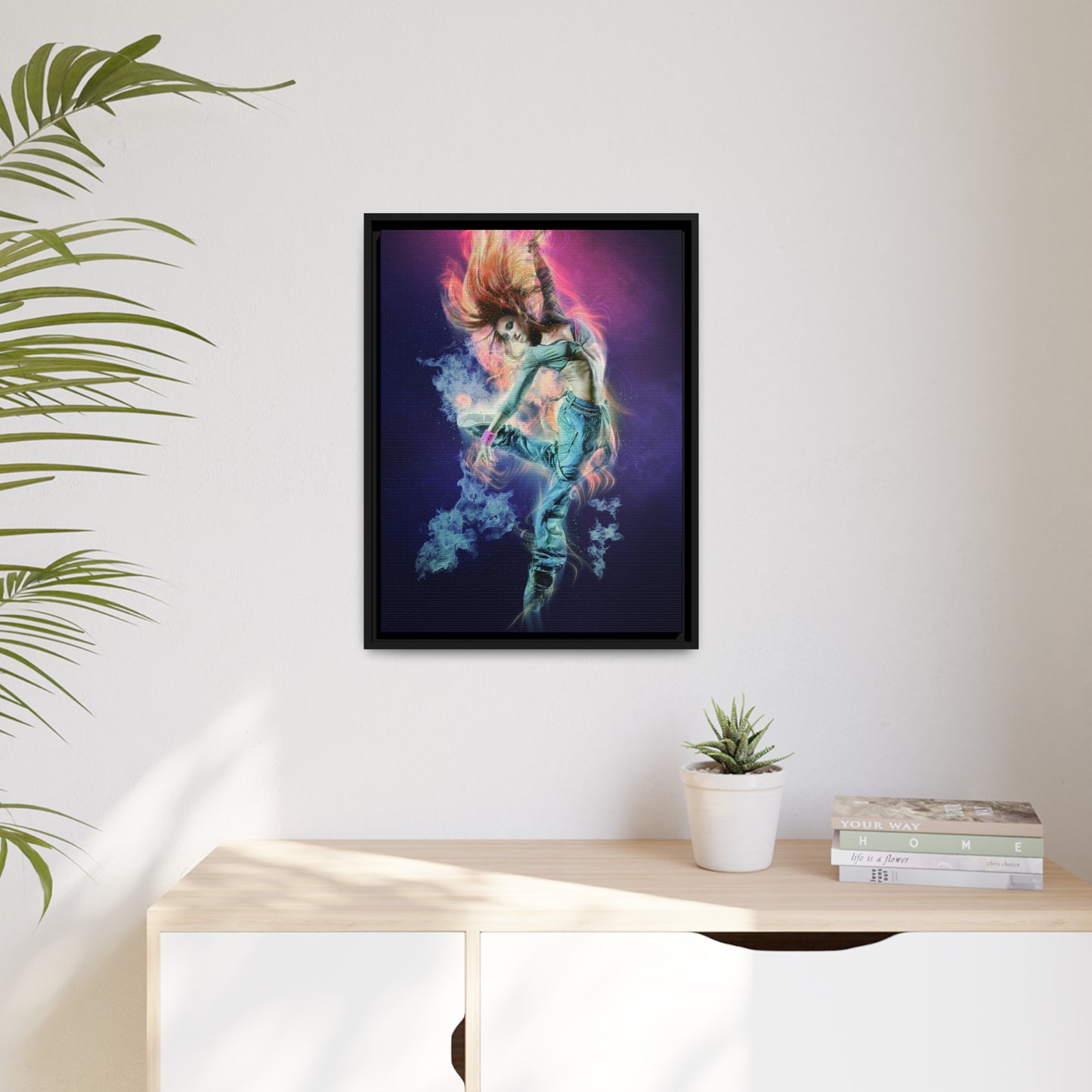Dancing Woman Matte Canvas, Black Frame