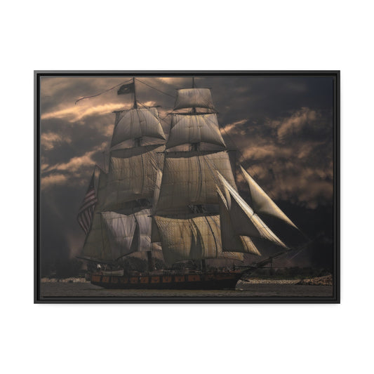 Sailing Ship Matte Canvas, Black Frame
