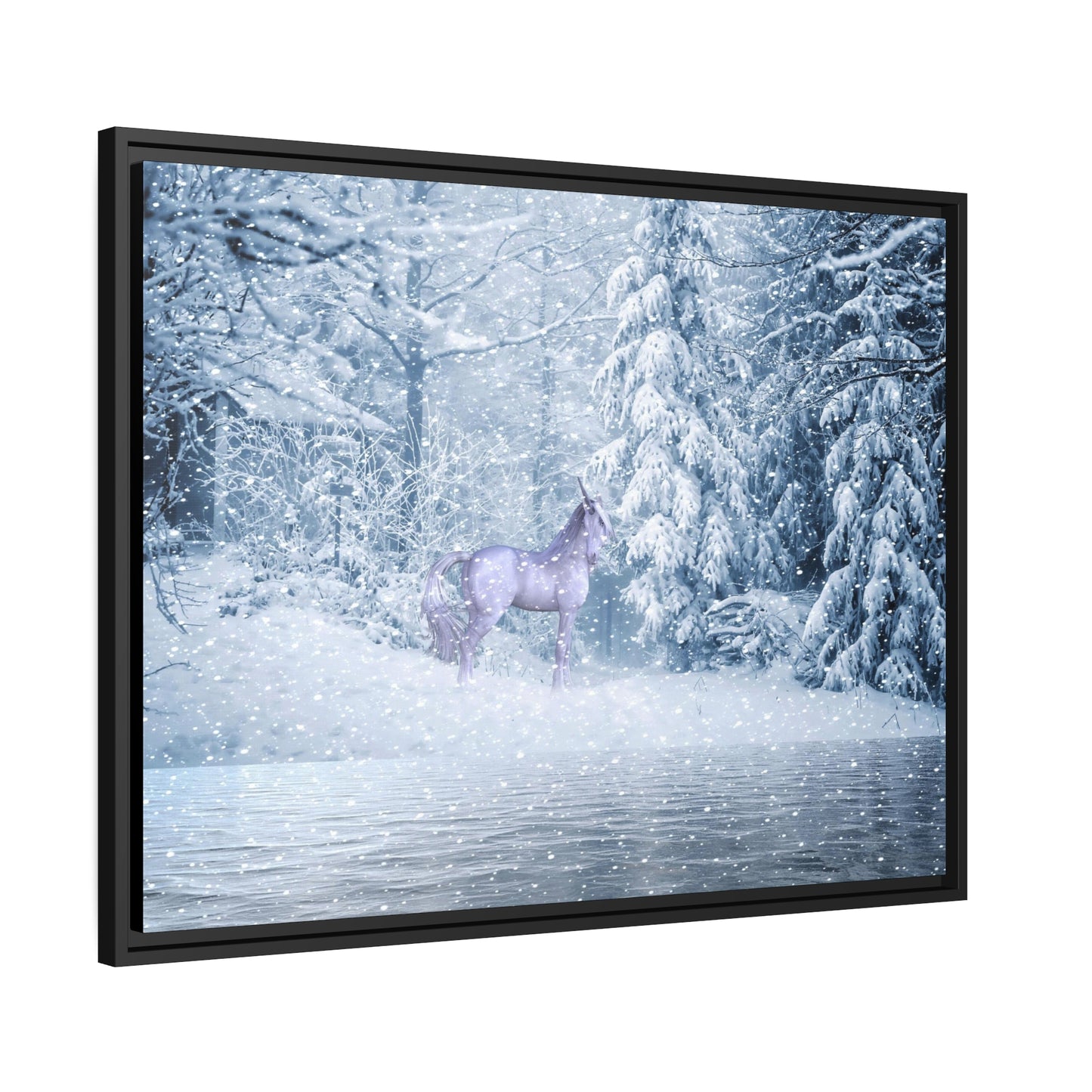 Mystic Unicorn Matte Canvas, Black Frame