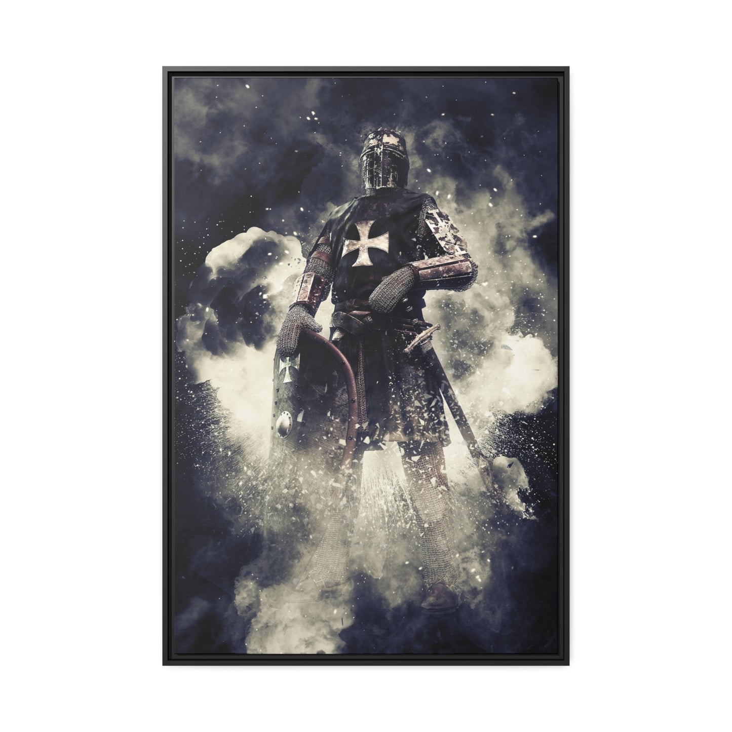 Knight Crusader Matte Canvas, Black Frame