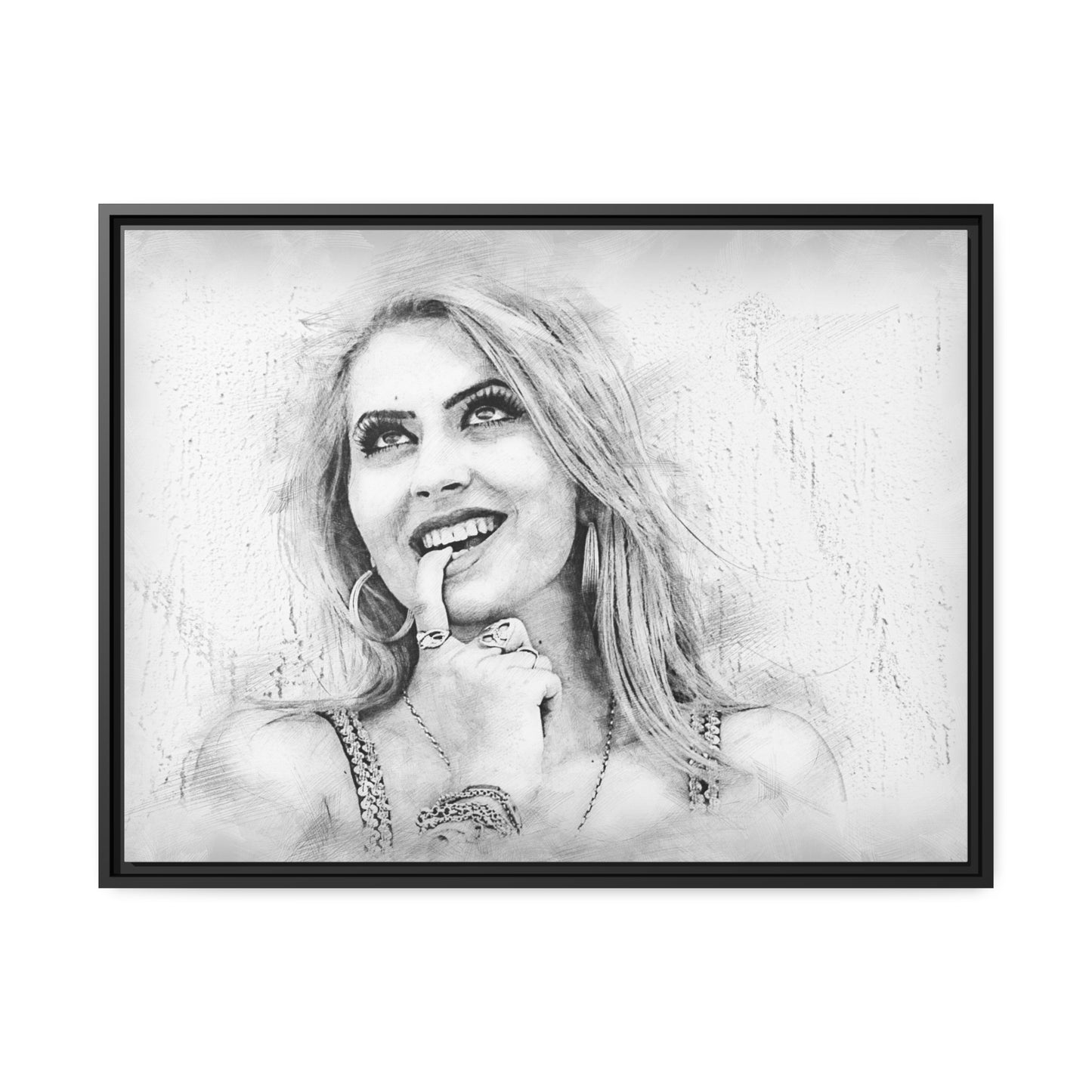 Woman Matte Canvas, Black Frame