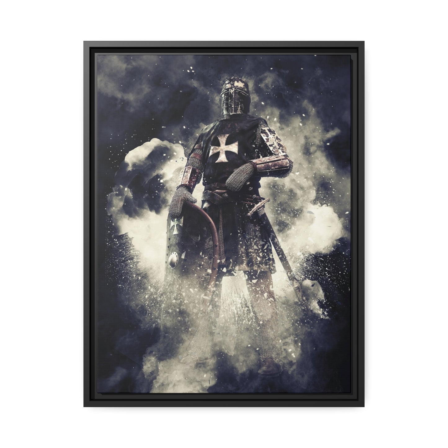 Knight Crusader Matte Canvas, Black Frame