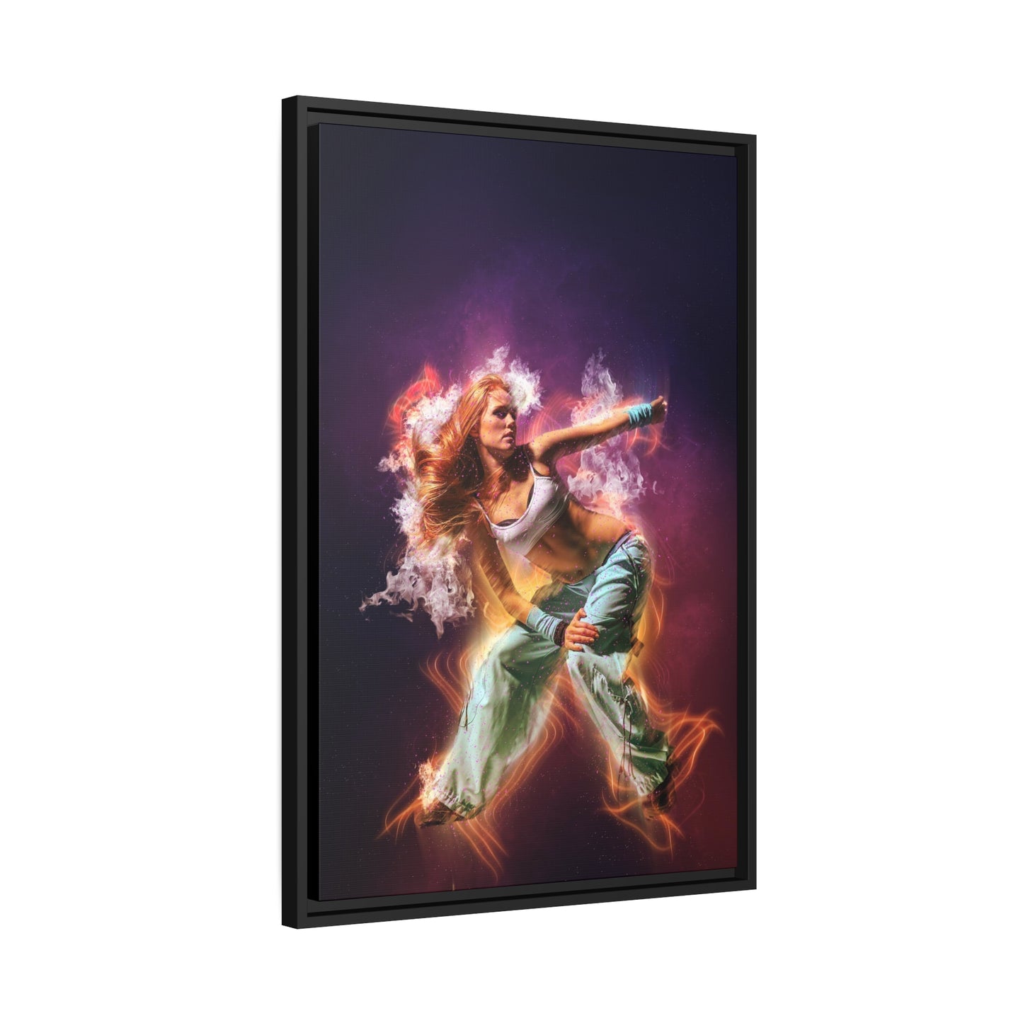 Dancing Woman Matte Canvas, Black Frame