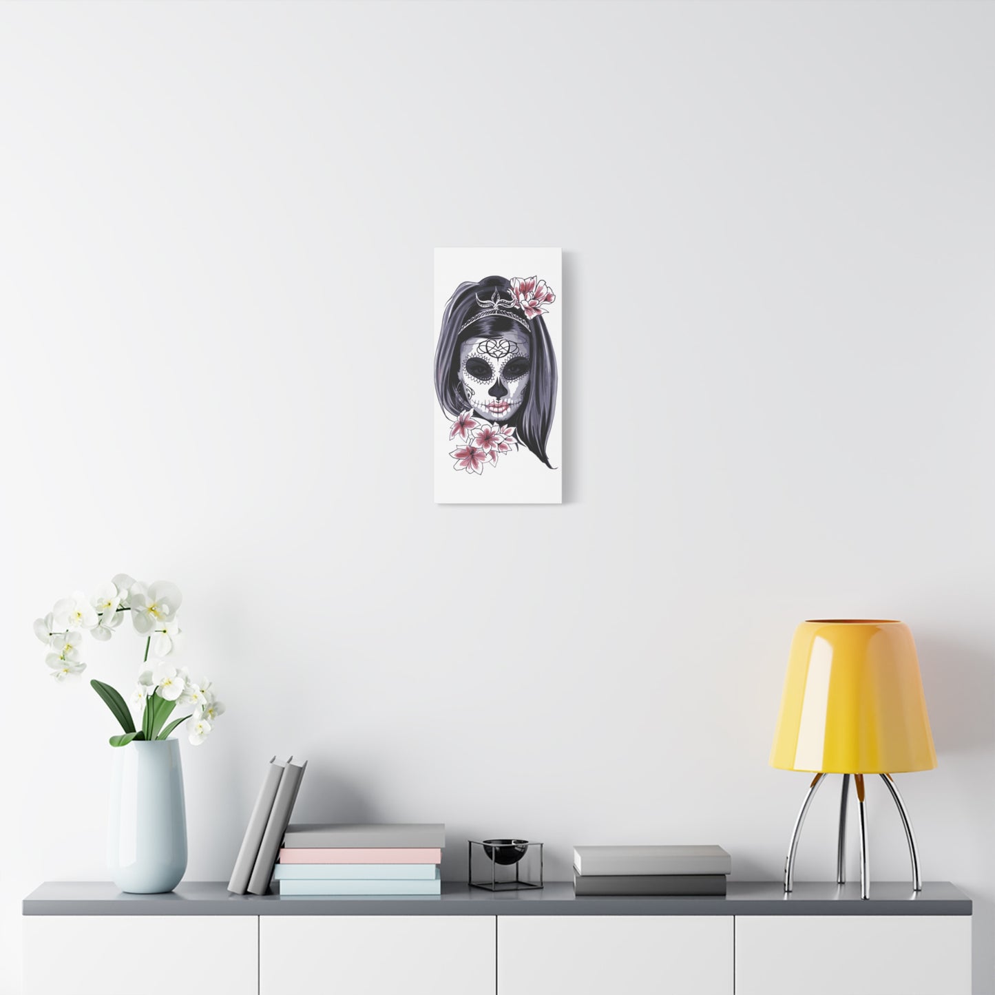 Lady Dead Mask White Matte Canvas, Stretched, 1.25"