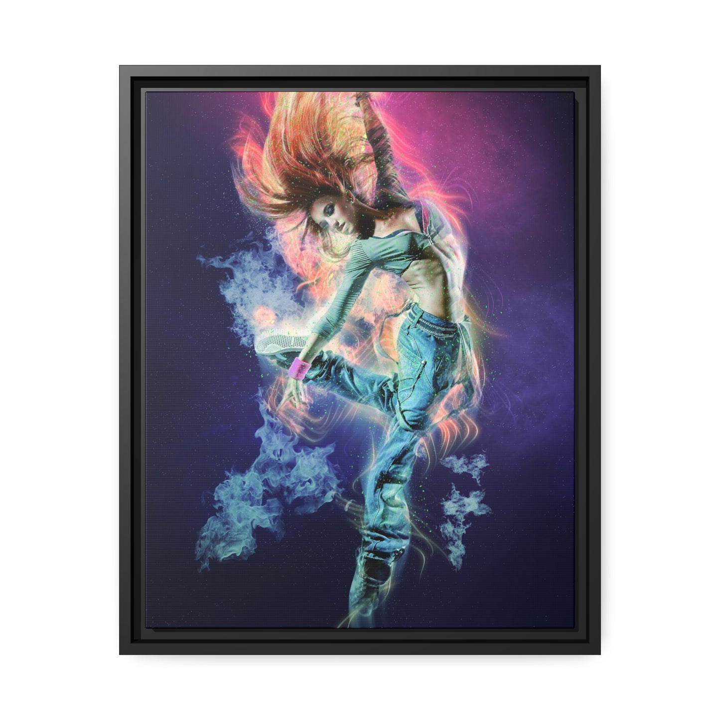 Dancing Woman Matte Canvas, Black Frame