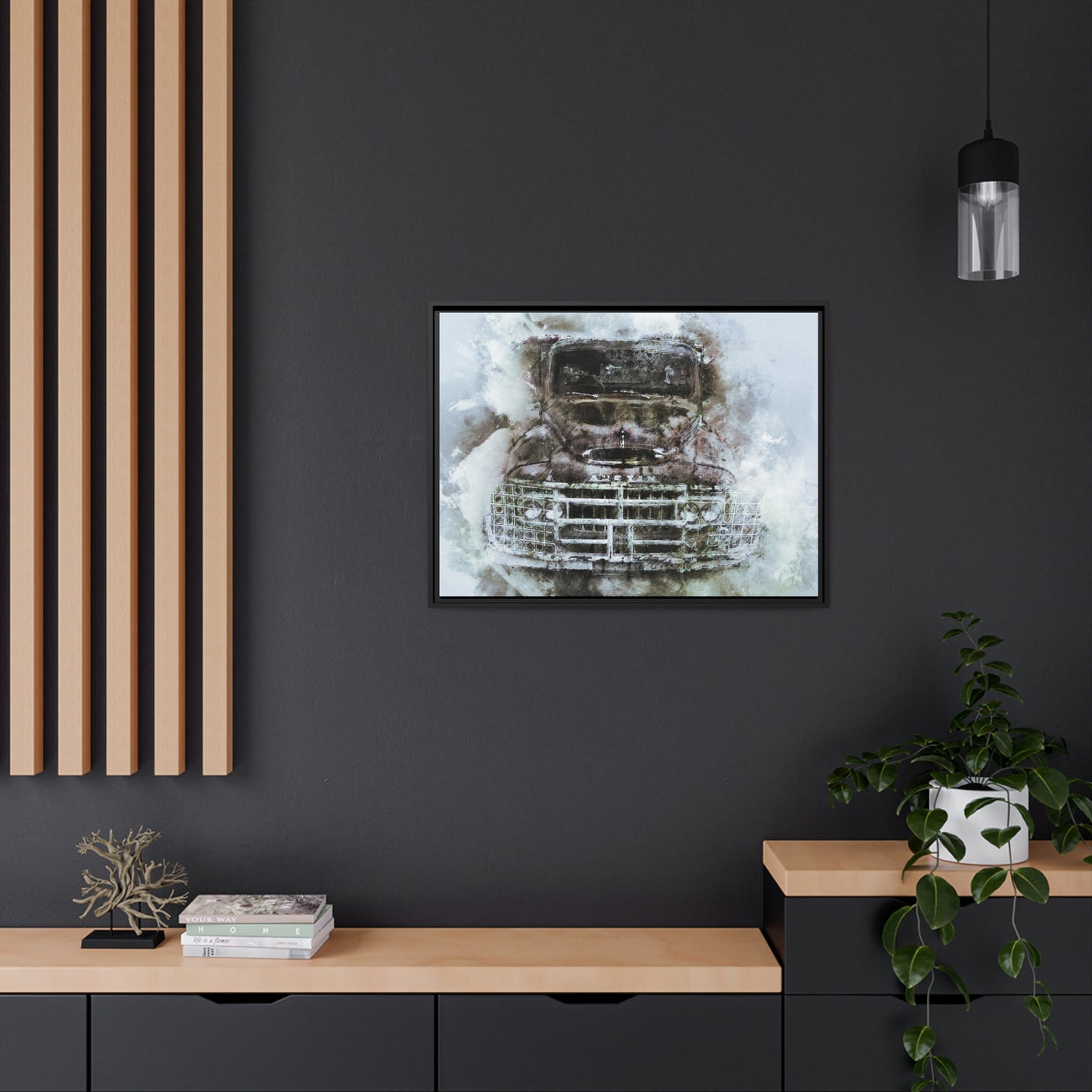 Austin truck Matte Canvas, Black Frame