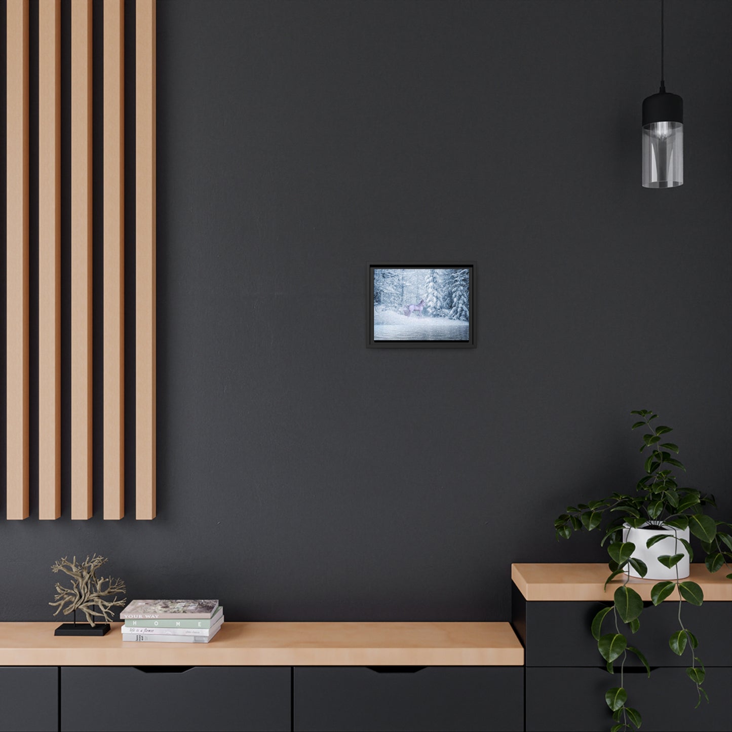 Mystic Unicorn Matte Canvas, Black Frame