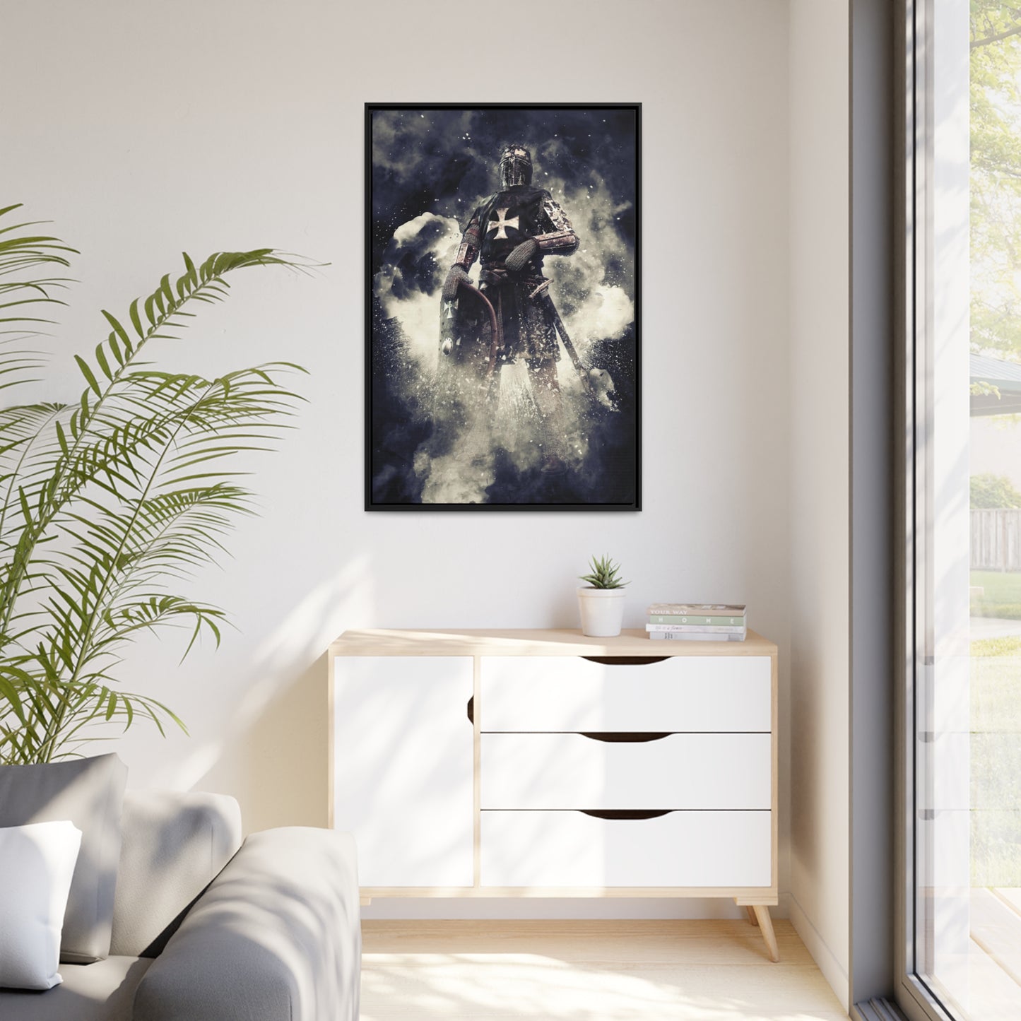 Knight Crusader Matte Canvas, Black Frame