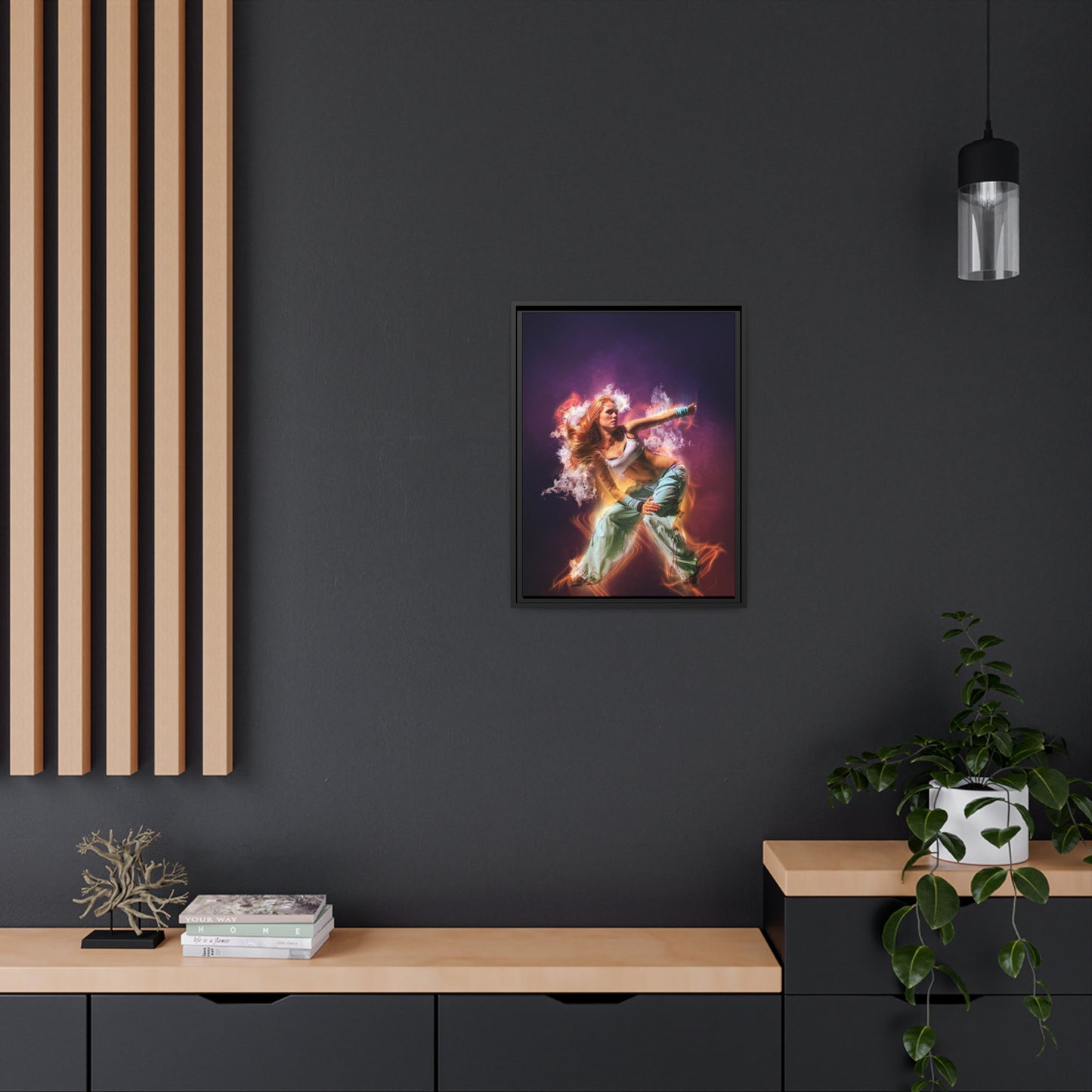 Dancing Woman Matte Canvas, Black Frame