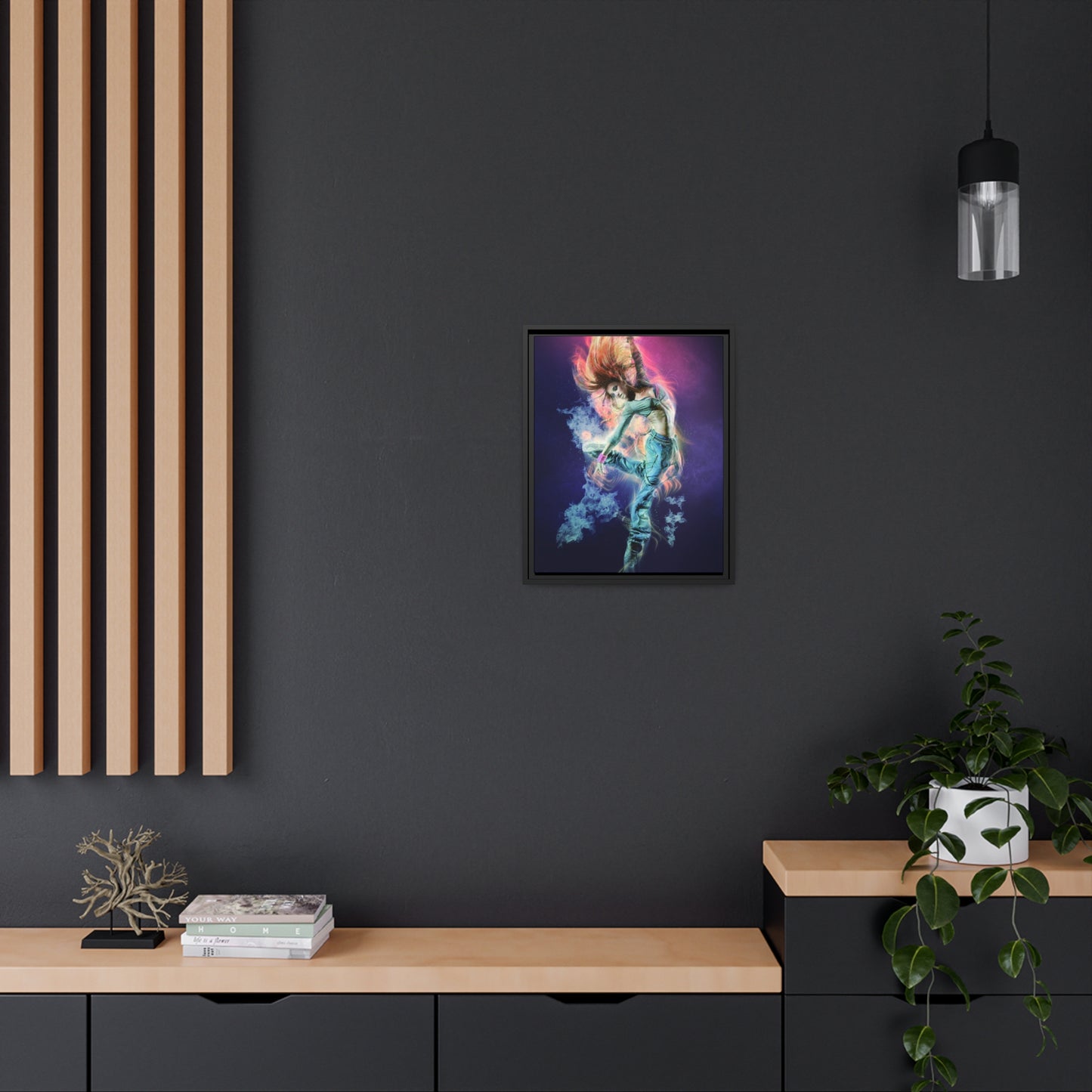 Dancing Woman Matte Canvas, Black Frame