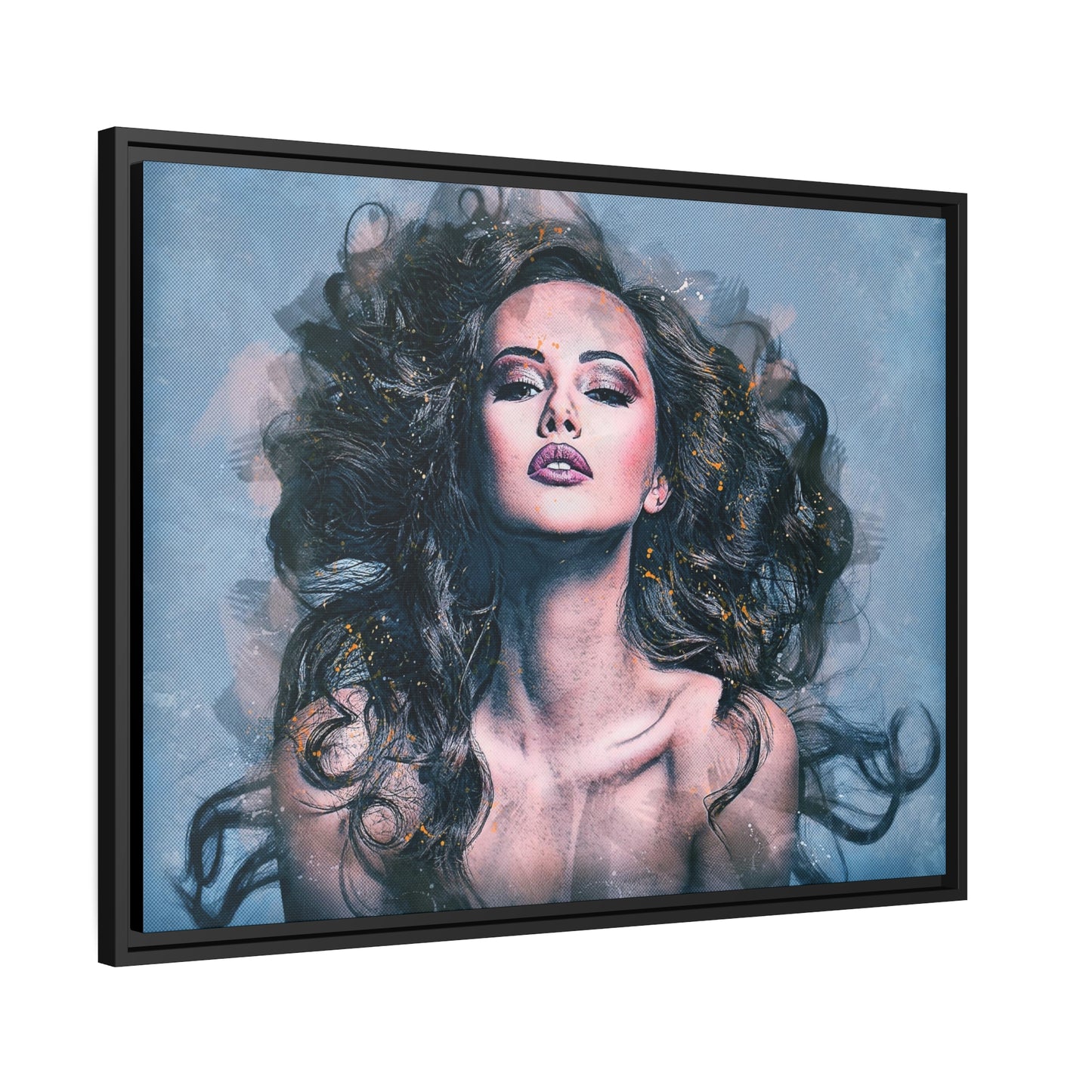 Woman Matte Canvas, Black Frame