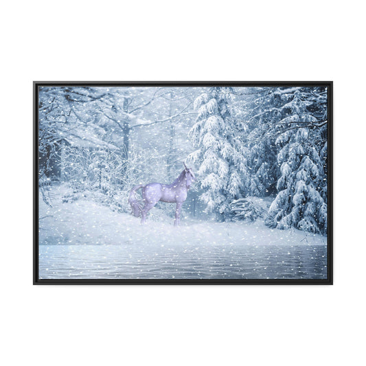 Mystic Unicorn Matte Canvas, Black Frame