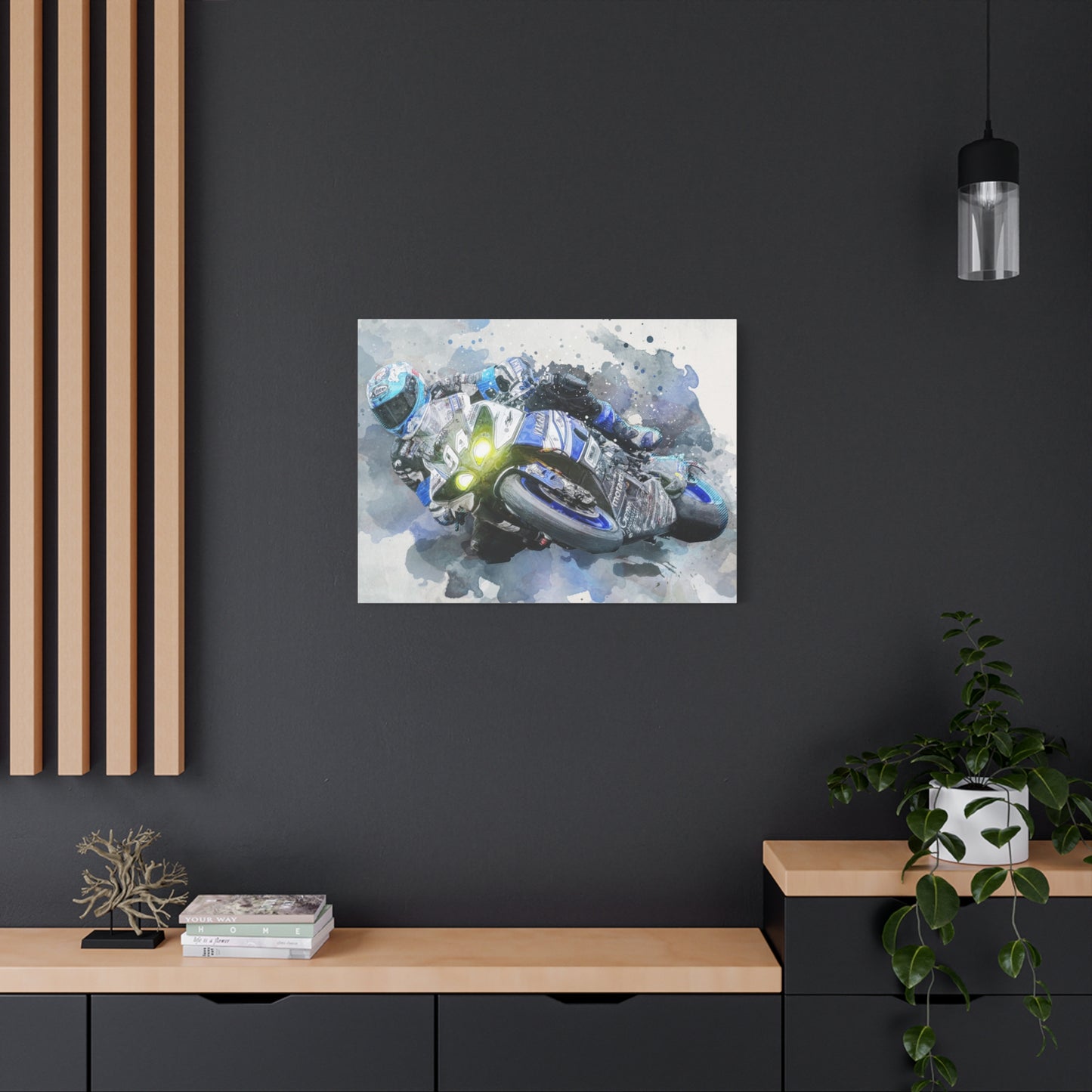 Motorcycle Race Matte Canvas, Stretched, 1.25"