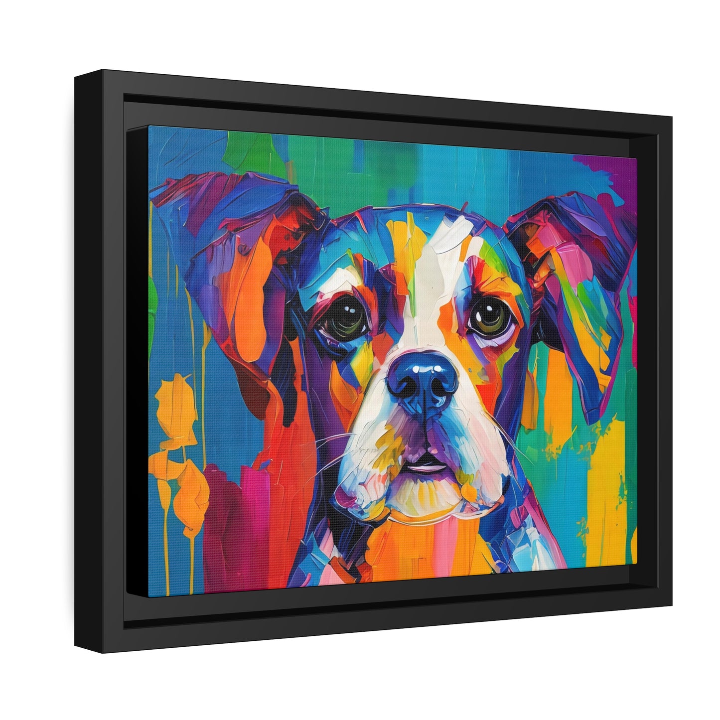 Dog AI Gen Matte Canvas, Black Frame